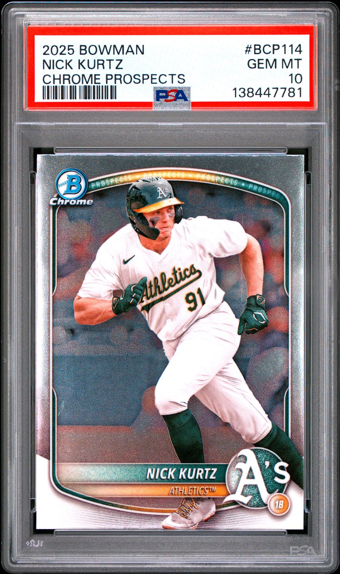 2025 Bowman BOWMAN CHROME PROSPECTS #BCP114 Nick Kurtz front