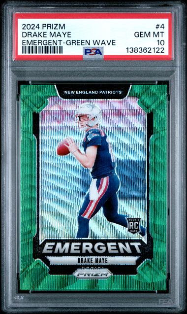 2024 Panini PANINI PRIZM EMERGENT GREEN WAVE #4 Drake Maye front