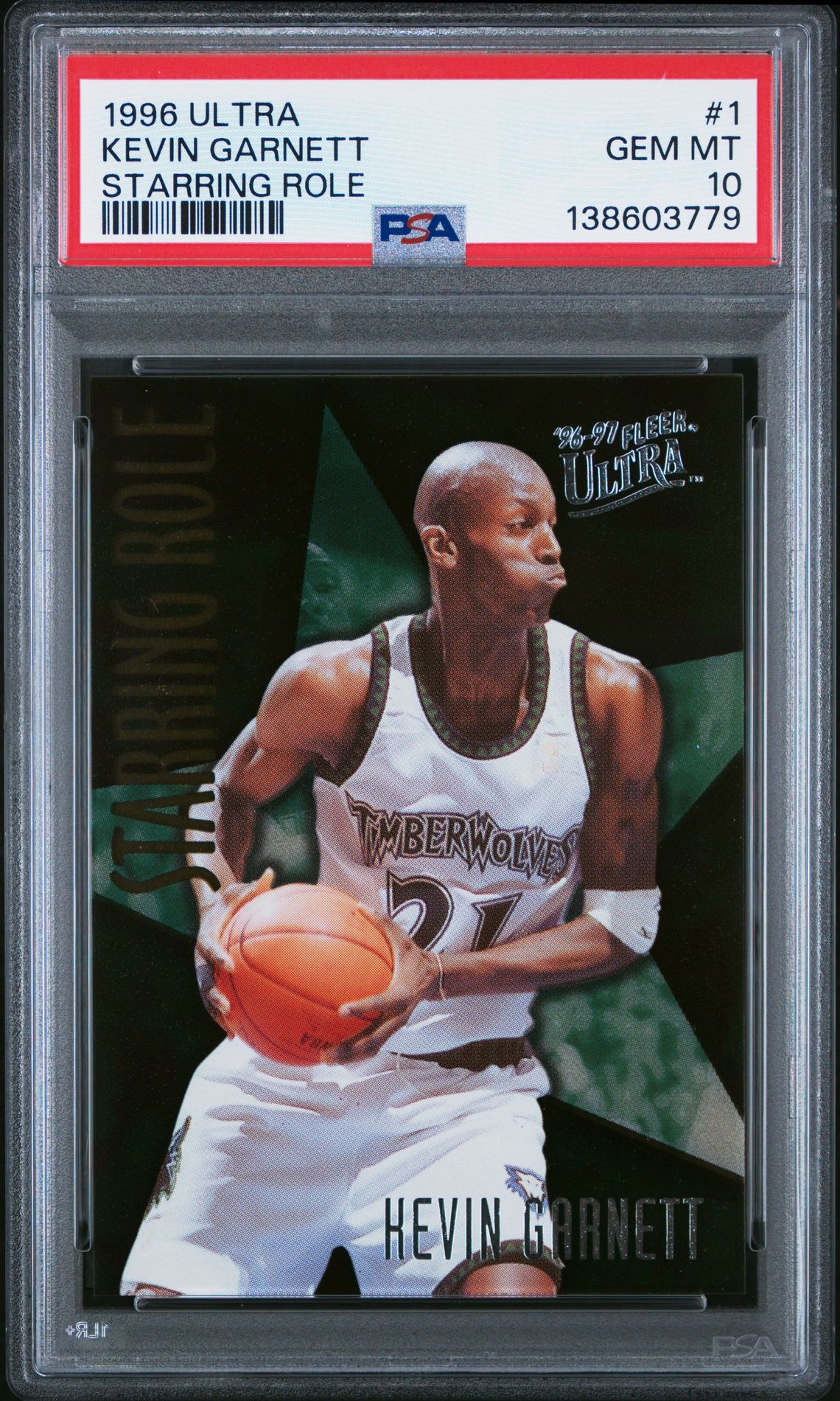 1996 ULTRA STARRING ROLE #1 Kevin Garnett front