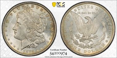 1878 7TF $1 Reverse of 1879 MS62
