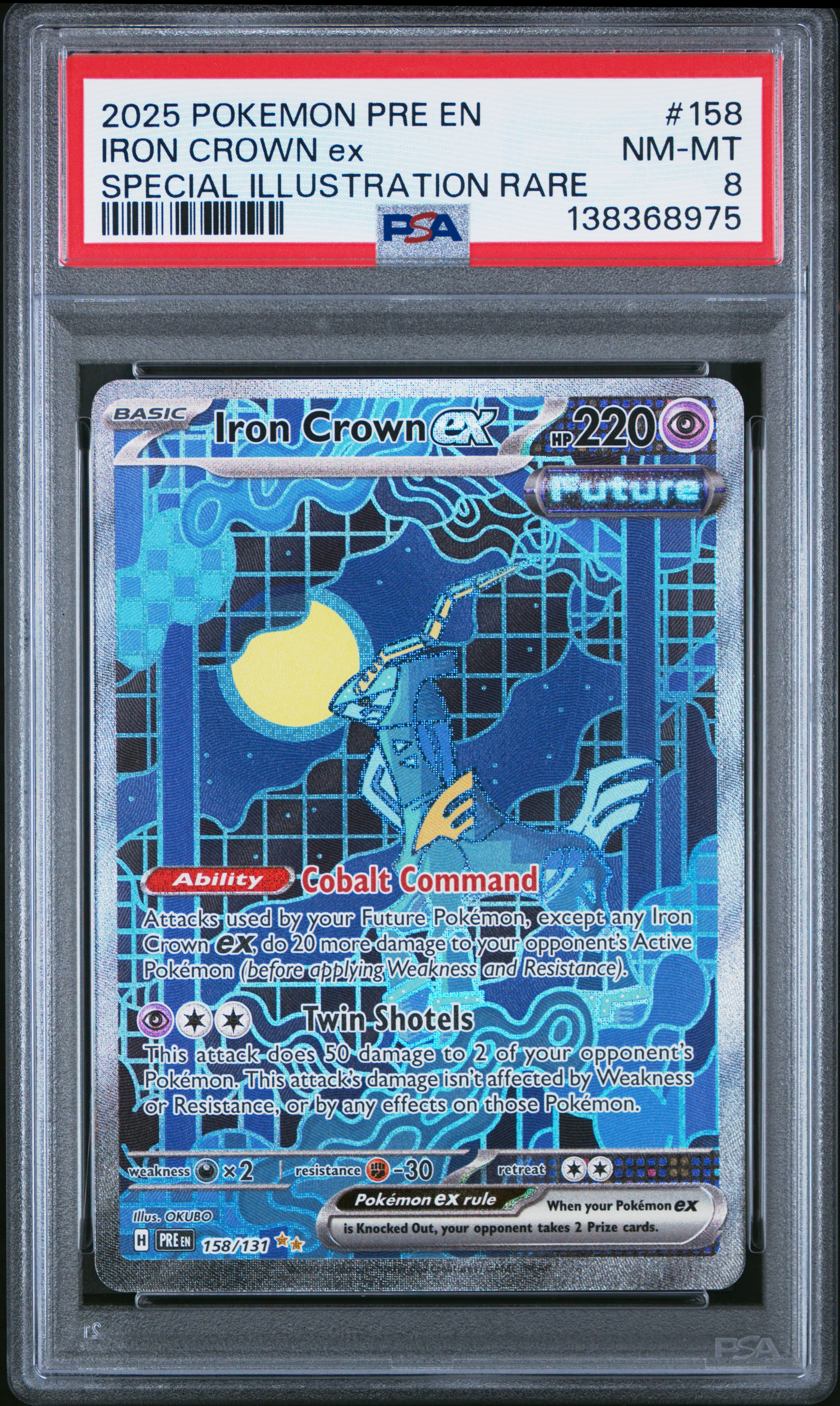 2025 #158 Iron Crown EX PSA 8 Pre EN-Prismatic Evolutions