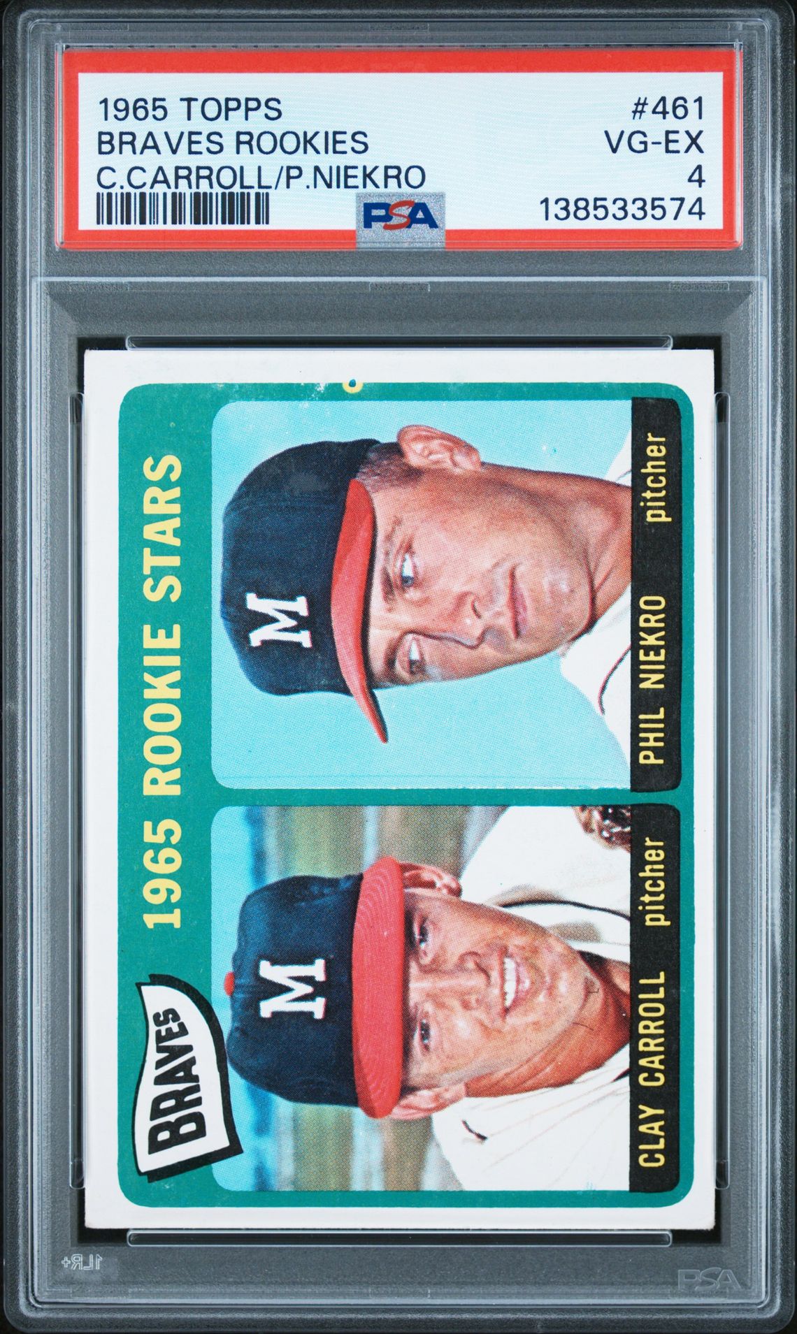 1965 Topps TOPPS C.CARROLL/P.NIEKRO #461 Braves Rookies front