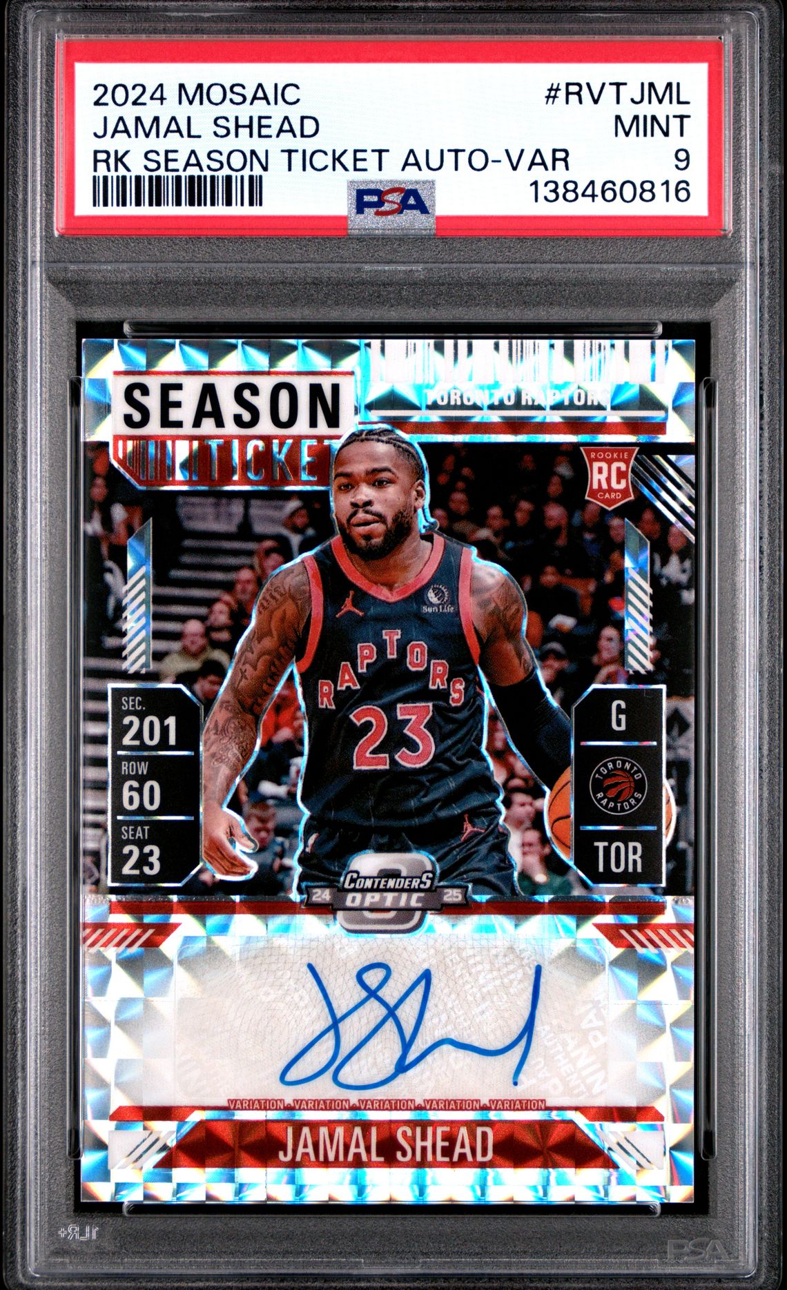 2024 Panini Panini Mosaic Rookie Season Ticket Autographs #RVTJML Jamal Shead front