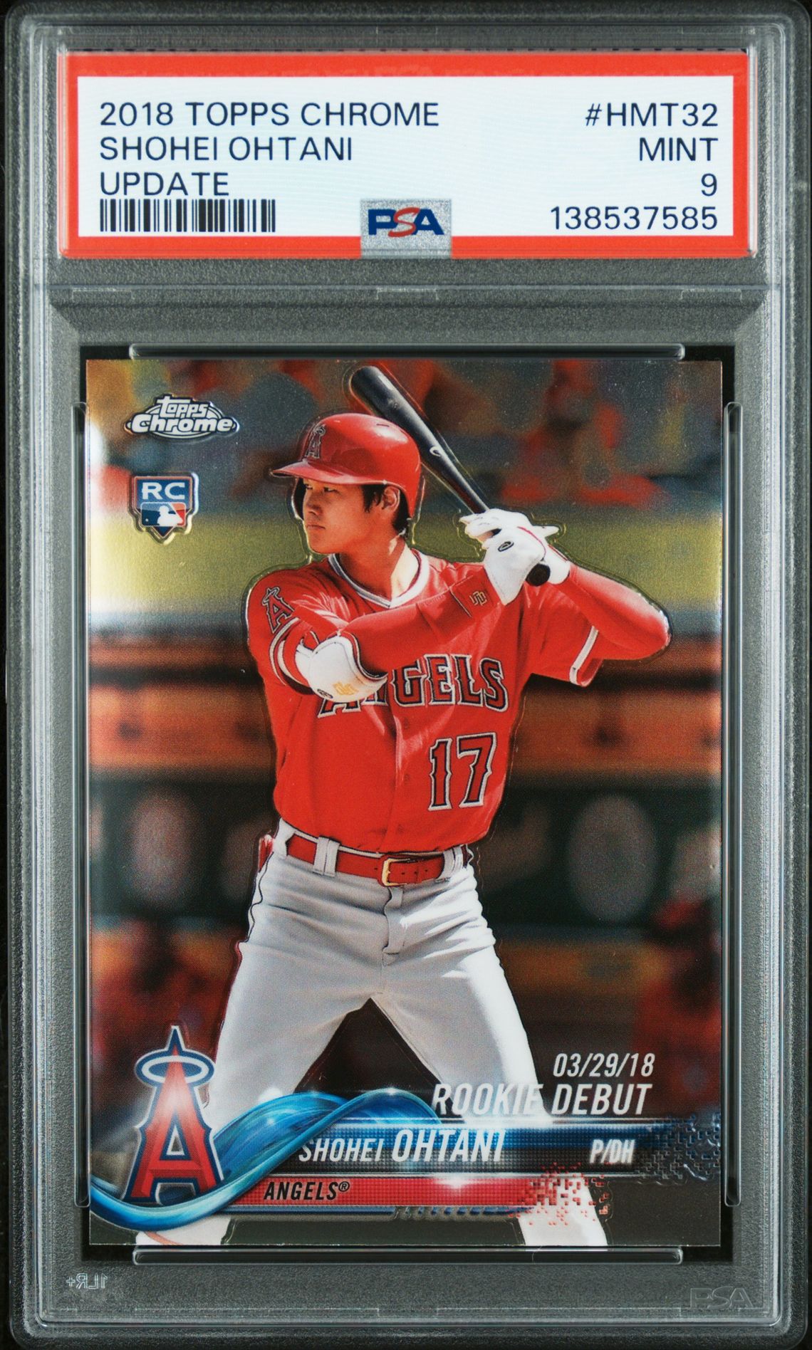 2018 Topps Chrome Update Shohei Ohtani #Hmt32 (Update) Mint 9 front
