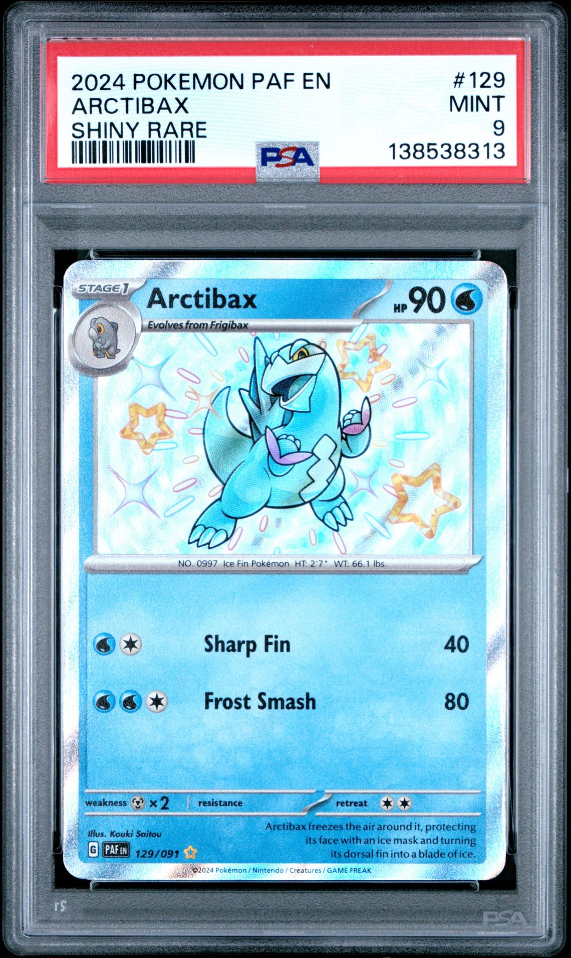 2024 Pokemon POKEMON PAF EN-PALDEAN FATES SHINY RARE #129 Arctibax front