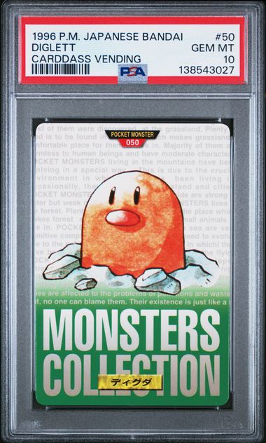 Diglett card PSA 10, cert 138543027