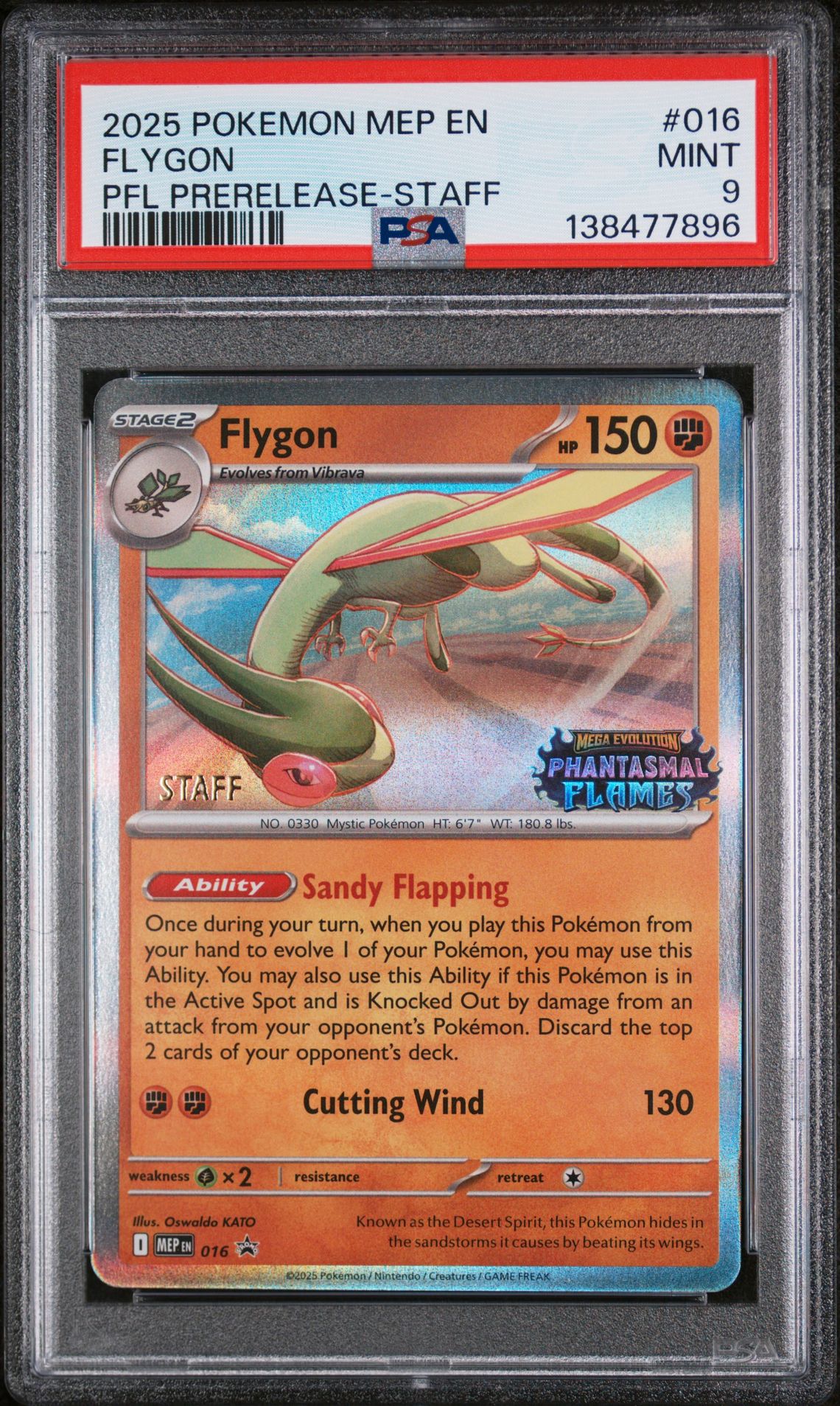 2025 Pokemon POKEMON MEP EN-ME BLACK STAR PROMO PFL PRERELEASE-STAFF #016 Flygon front