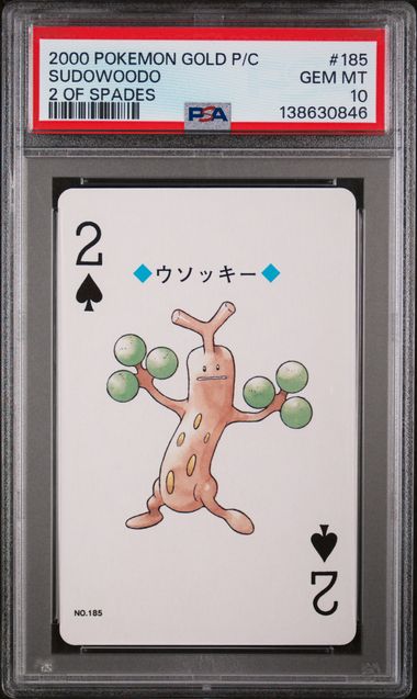 2000 Pokemon Gold #185 Version Playing Spades Sudowoodo front