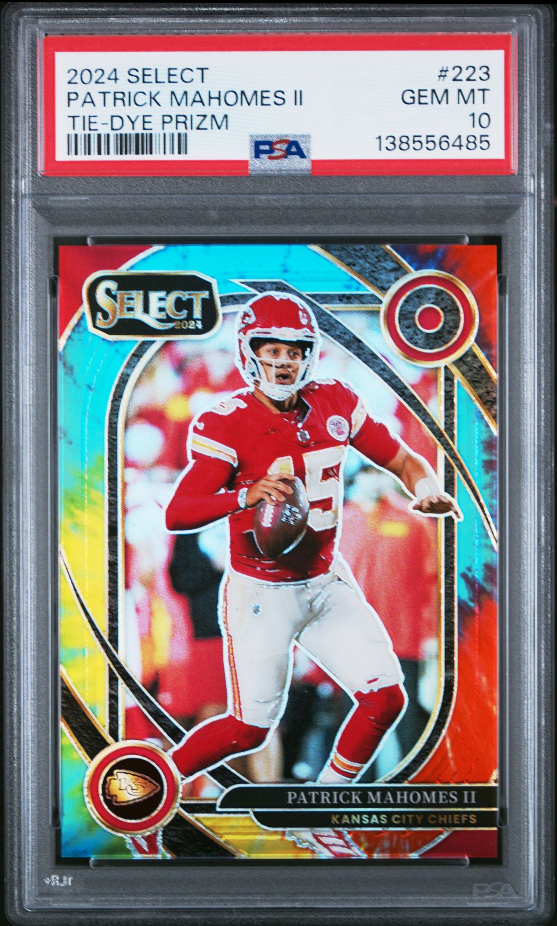2024 Panini Select Patrick Mahomes Ii #223 (Tie-Dye Prizm) Gem Mt 10 front