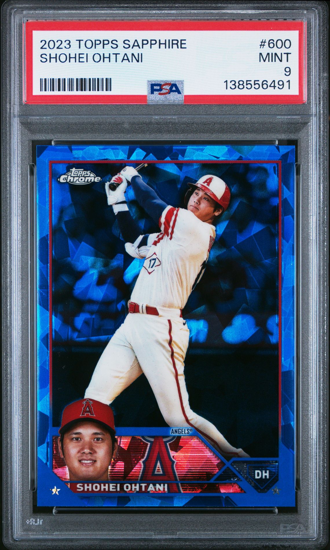 2023 Topps Chrome Sapphire Shohei Ohtani #600 Mint 9 front