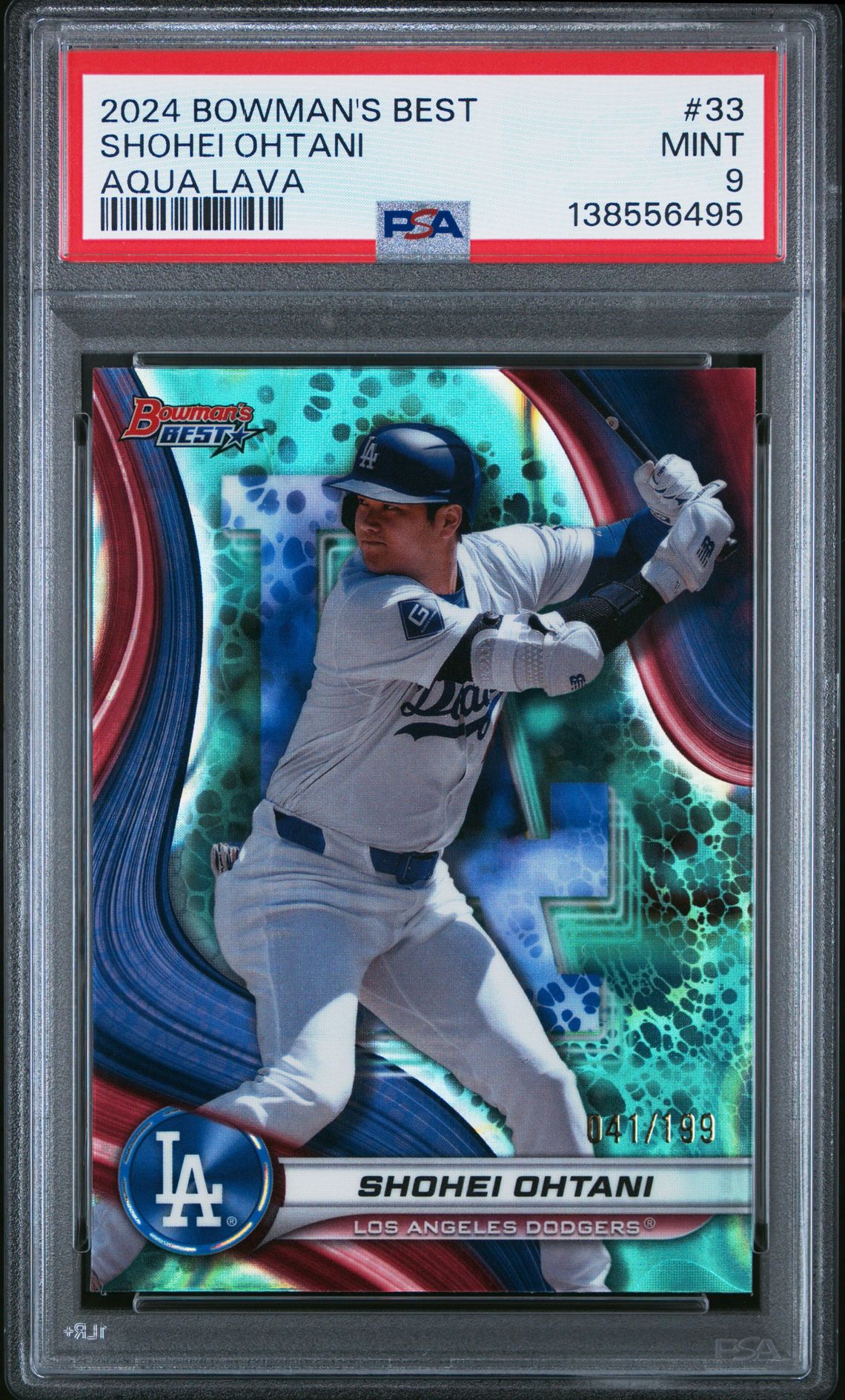 2024 Bowman's Best Shohei Ohtani #33 (Aqua Lava) Mint 9 front