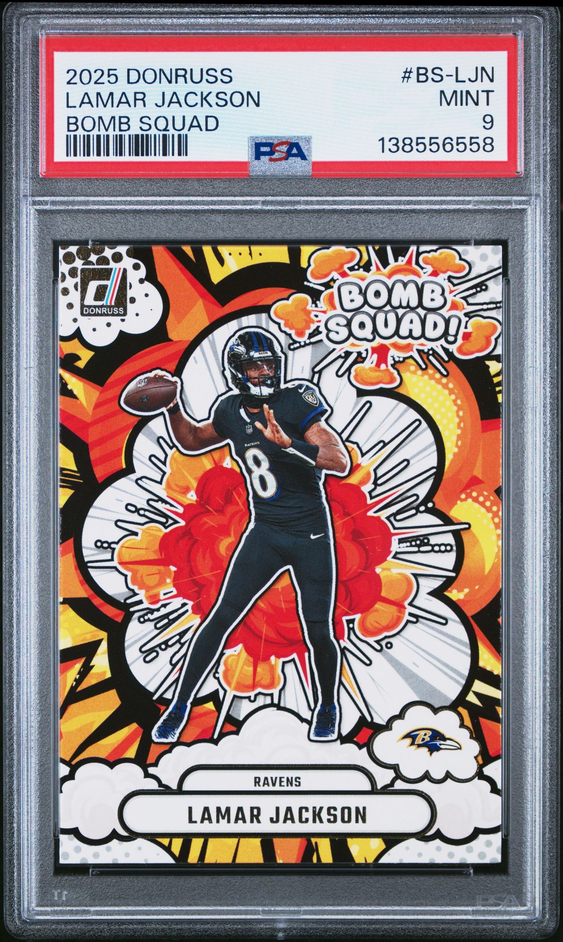 2025 Panini Donruss Bomb Squad Lamar Jackson #Bs-Ljn Mint 9 front