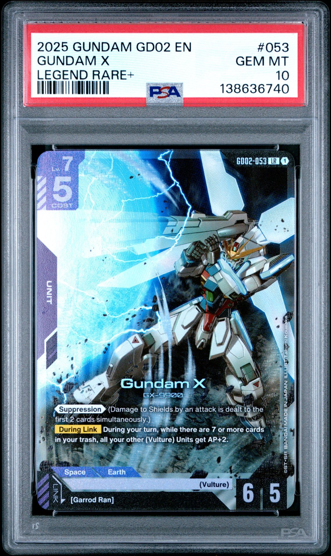 2025 Gundam Dual Impact Gundam X #053 (Legend Rare+) Gem Mt 10 front