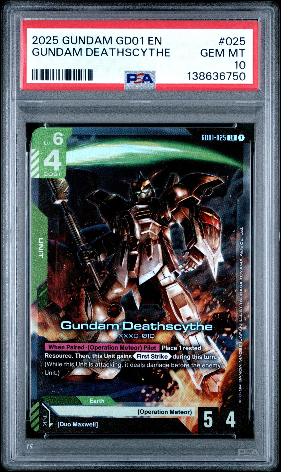 2025 Gundam Newtype Rising Gundam Deathscythe #025 Gem Mt 10 front