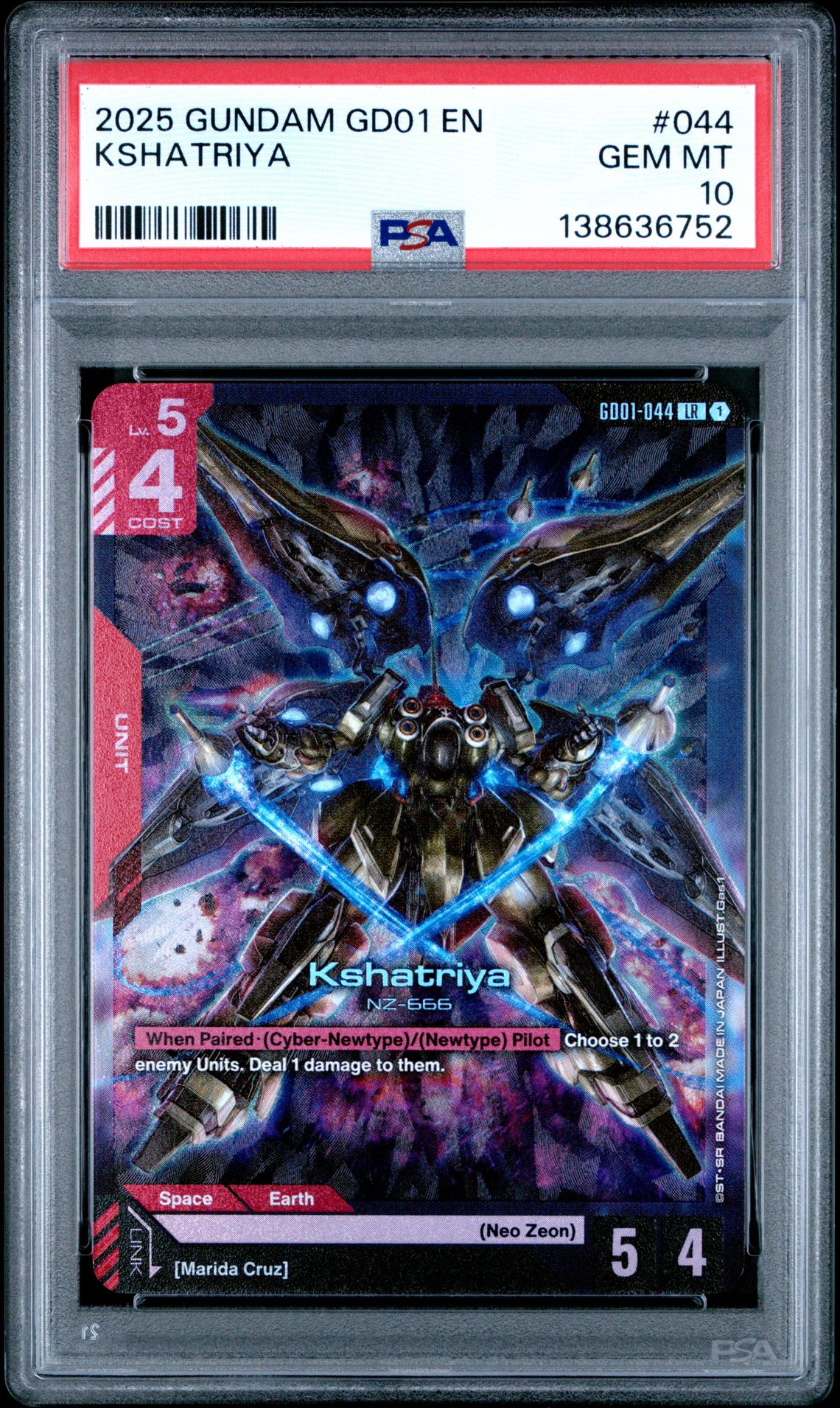 2025 Gundam Newtype Rising Kshatriya #044 Gem Mt 10 front