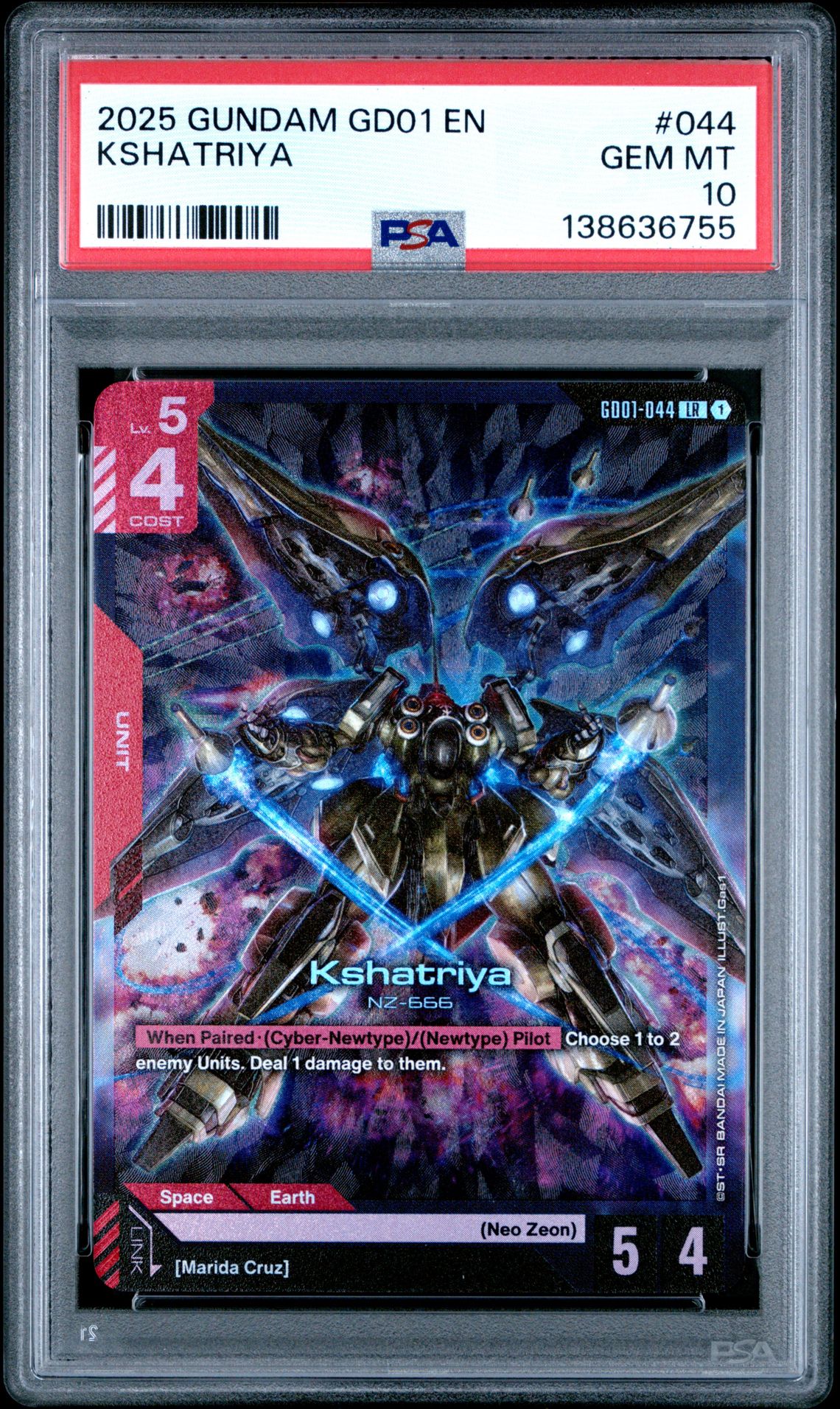 2025 Gundam Newtype Rising Kshatriya #044 Gem Mt 10 front