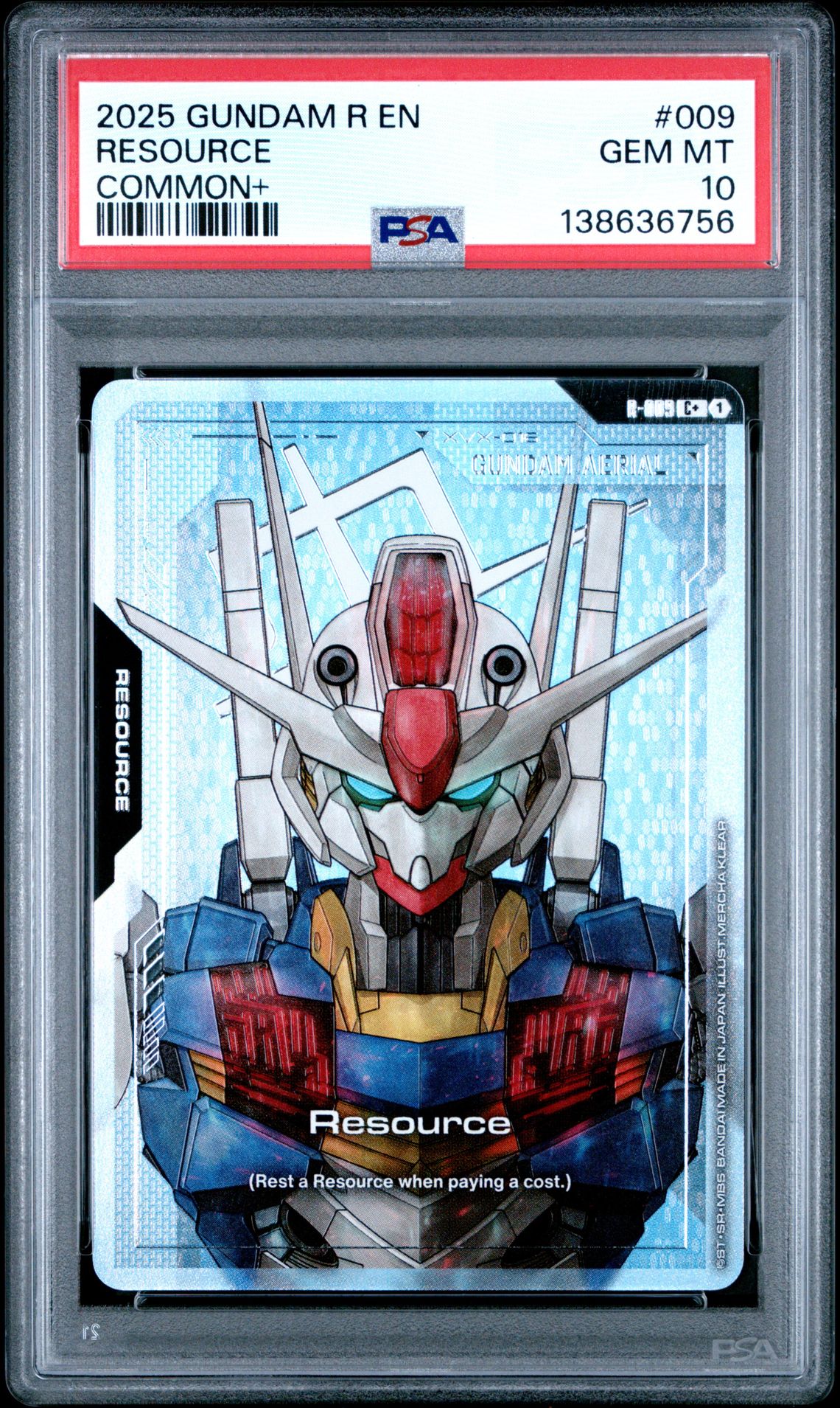 2025 Gundam Resource Resource #009 (Common+) Gem Mt 10 front