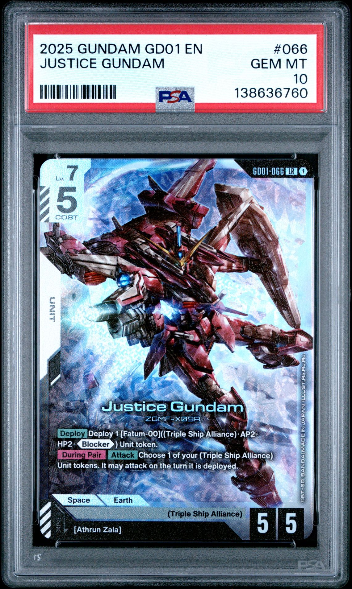 2025 Gundam Newtype Rising Justice Gundam #066 Gem Mt 10 front