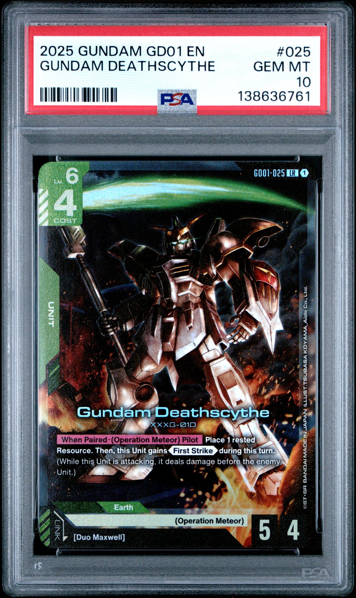 2025 Gundam Newtype Rising Gundam Deathscythe #025 Gem Mt 10 front