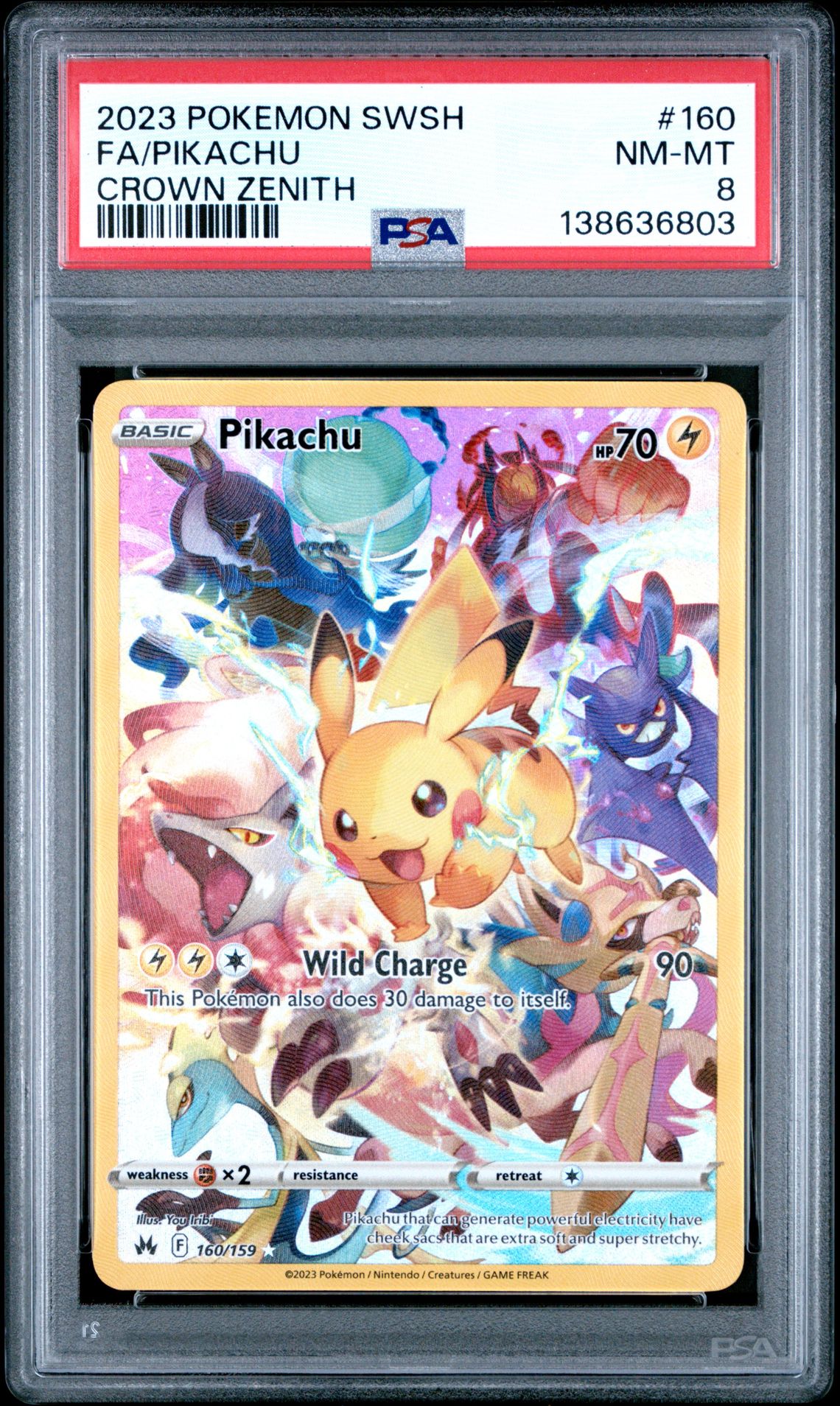 2023 Pokemon Sword And Shield Crown Zenith Fa/Pikachu #160 (Crown Zenith) Nm-Mt 8 front