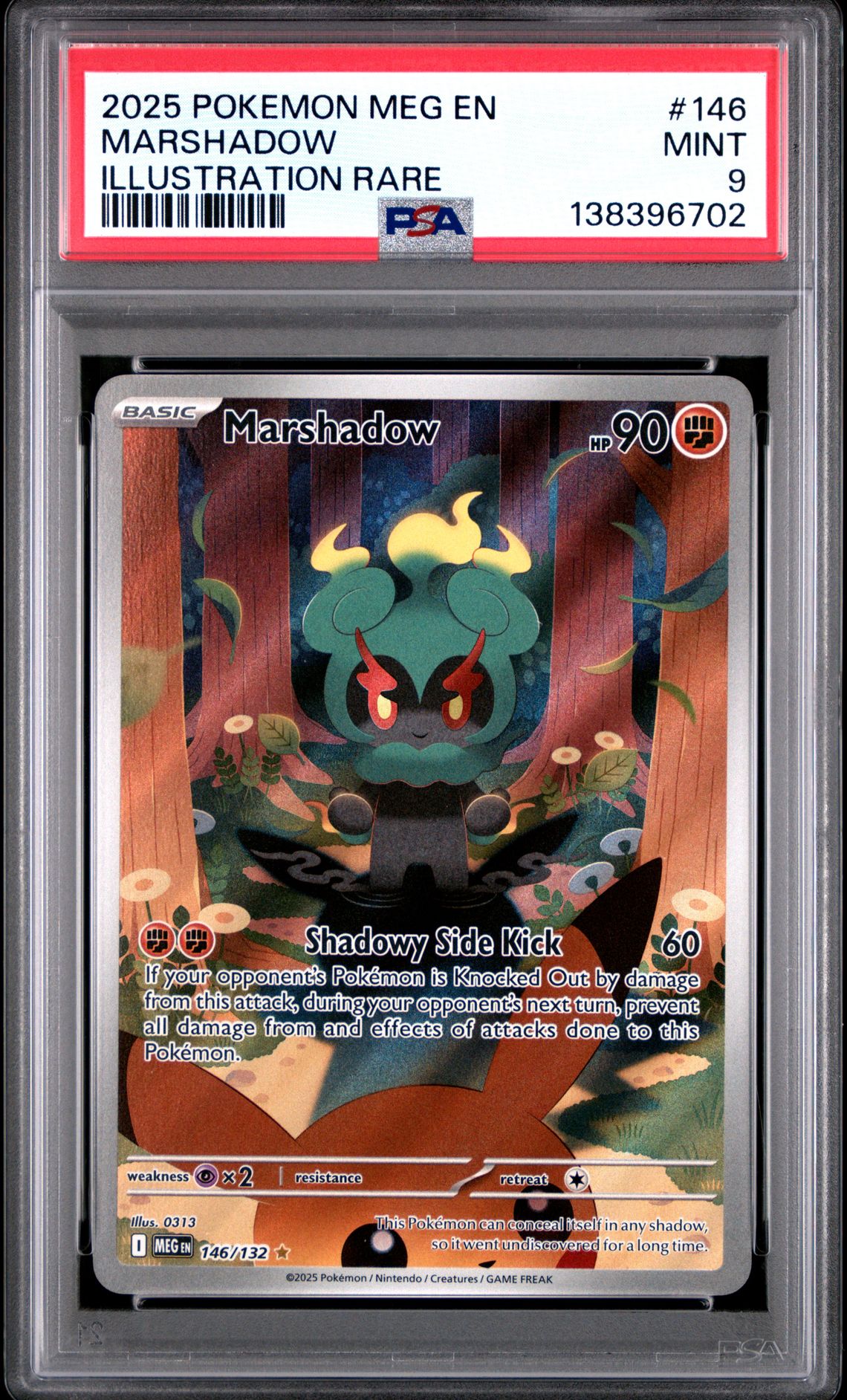 2025 Pokemon Meg En-Mega Evolution Marshadow #146 (Illustration Rare) Mint 9 front