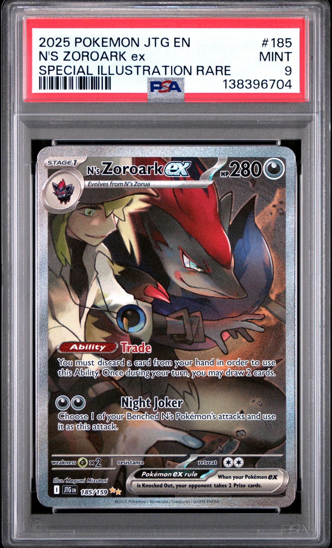 2025 Pokemon Jtg En-Journey Together N's Zoroark Ex #185 (Special Illustration Rare) Mint 9 front