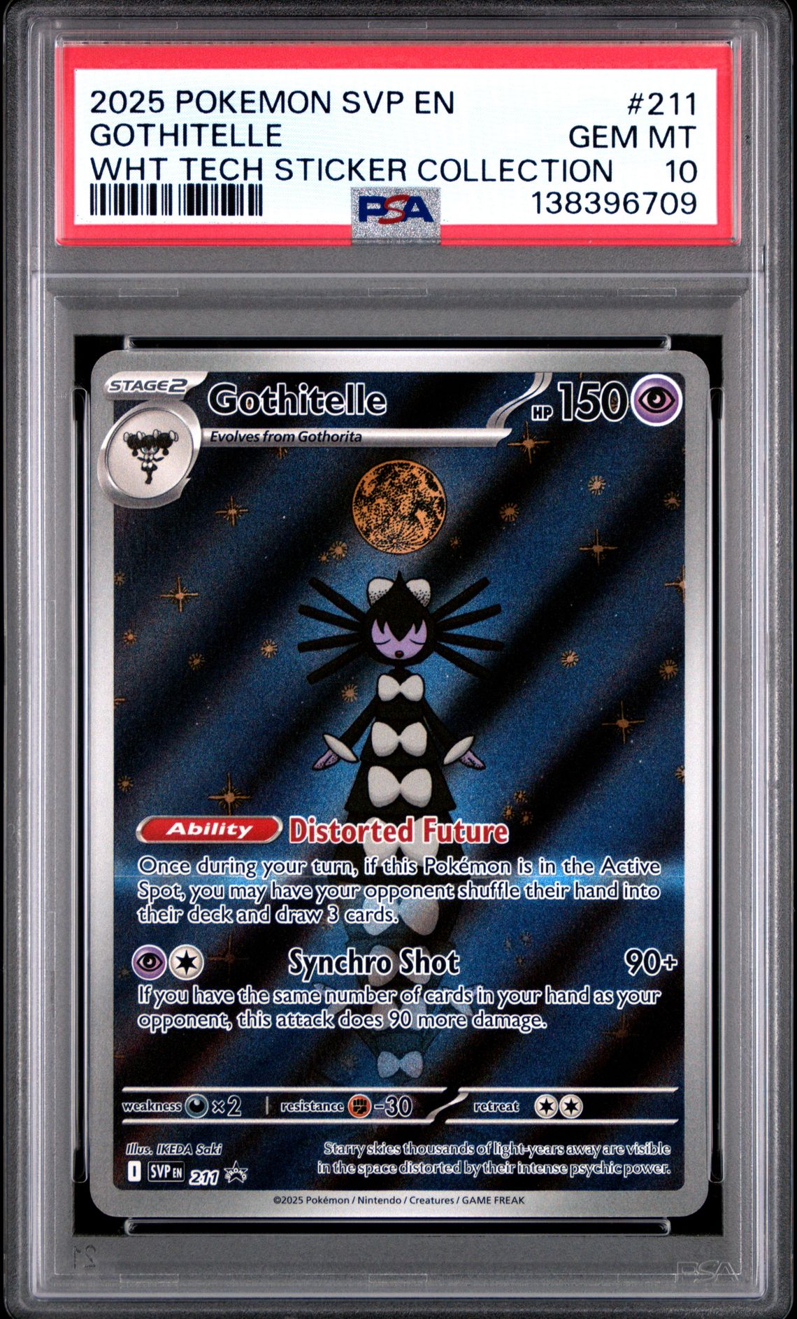 2025 Pokemon Svp En-Sv Black Star Promo Gothitelle #211 (Wht Tech Sticker Collection) Gem Mt 10 front