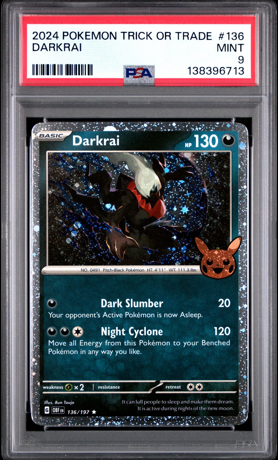 2024 Pokemon Trick Or Trade Darkrai #136 Mint 9 front