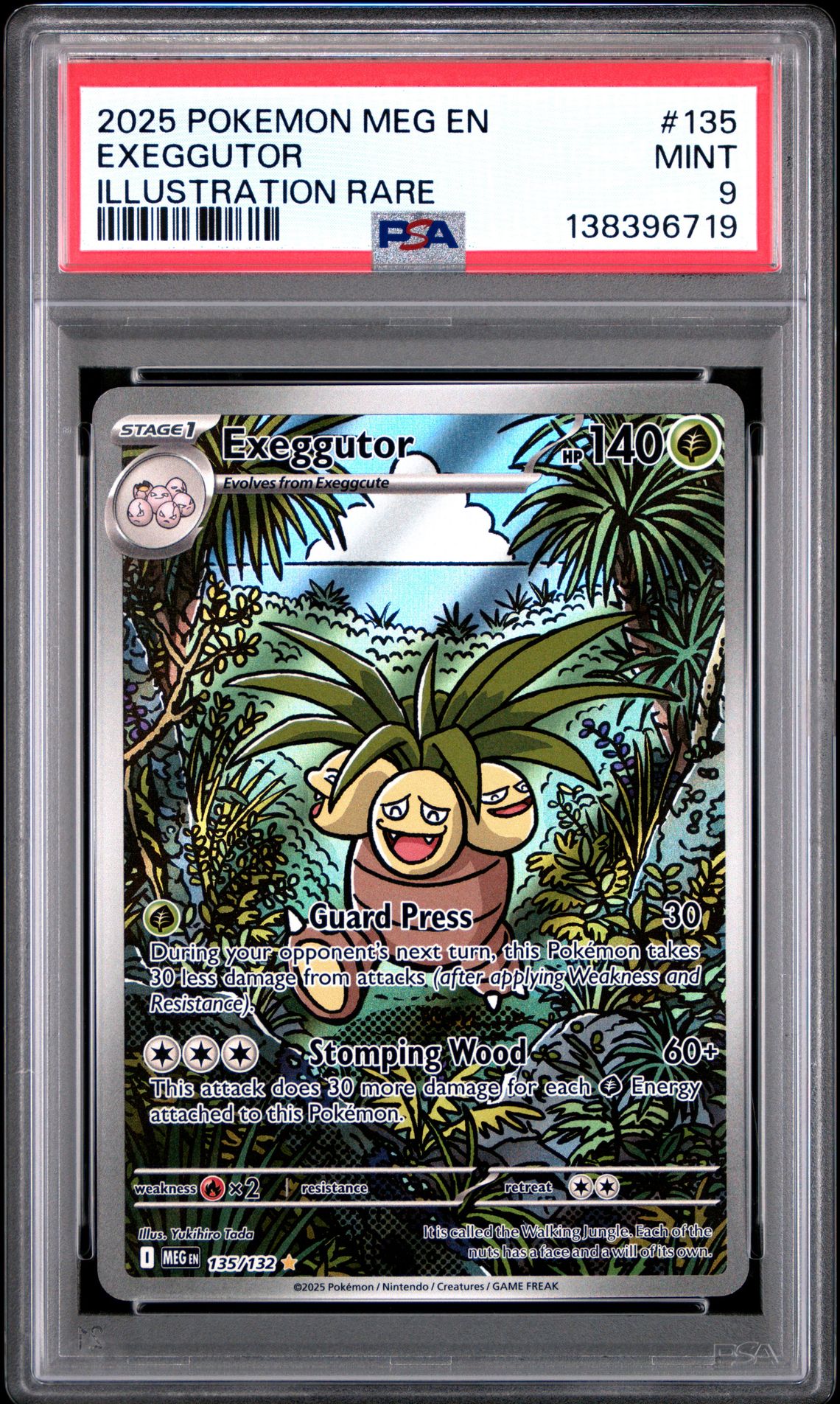 2025 Pokemon Meg En-Mega Evolution Exeggutor #135 (Illustration Rare) Mint 9 front