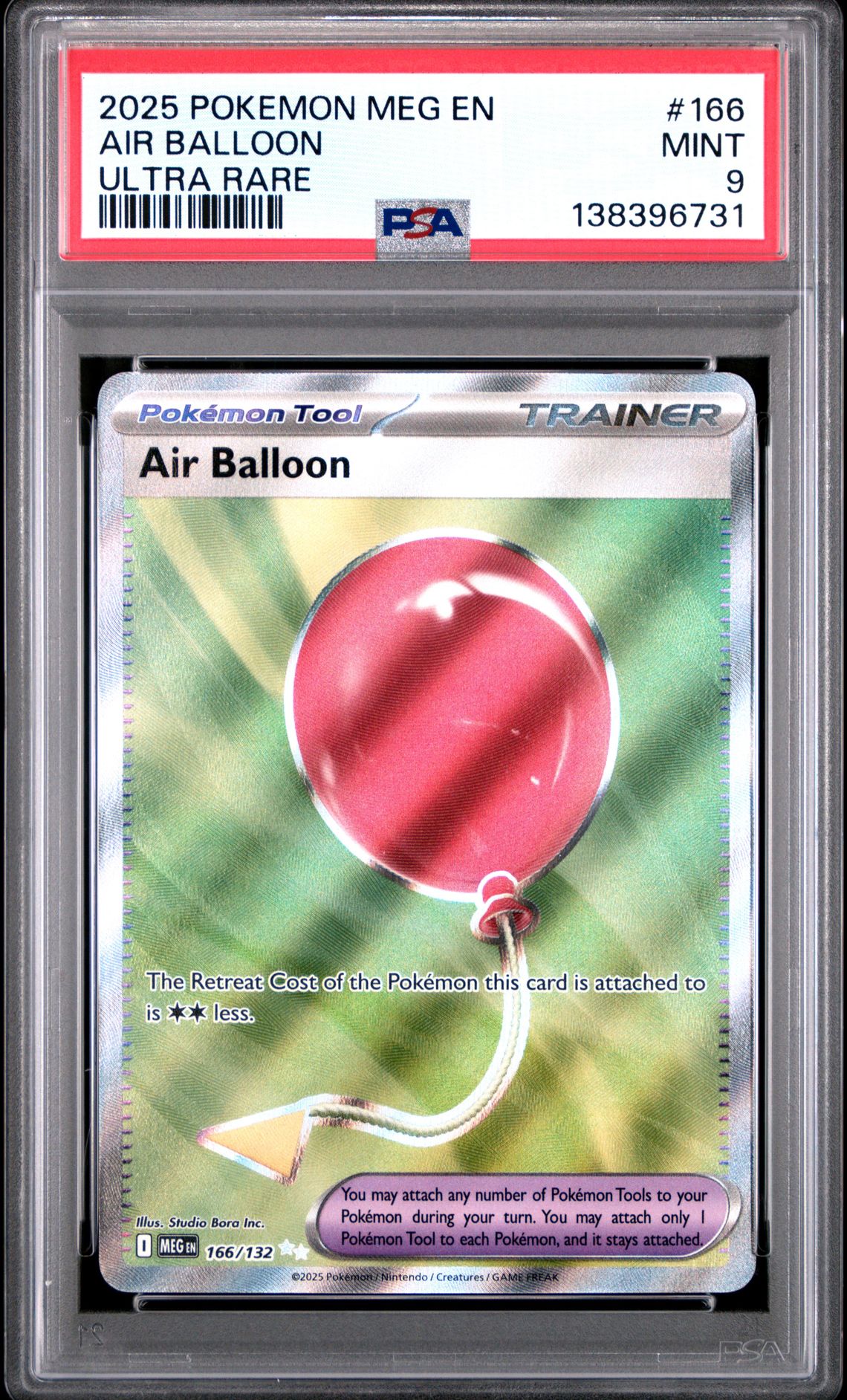 2025 Pokemon Meg En-Mega Evolution Air Balloon #166 (Ultra Rare) Mint 9 front
