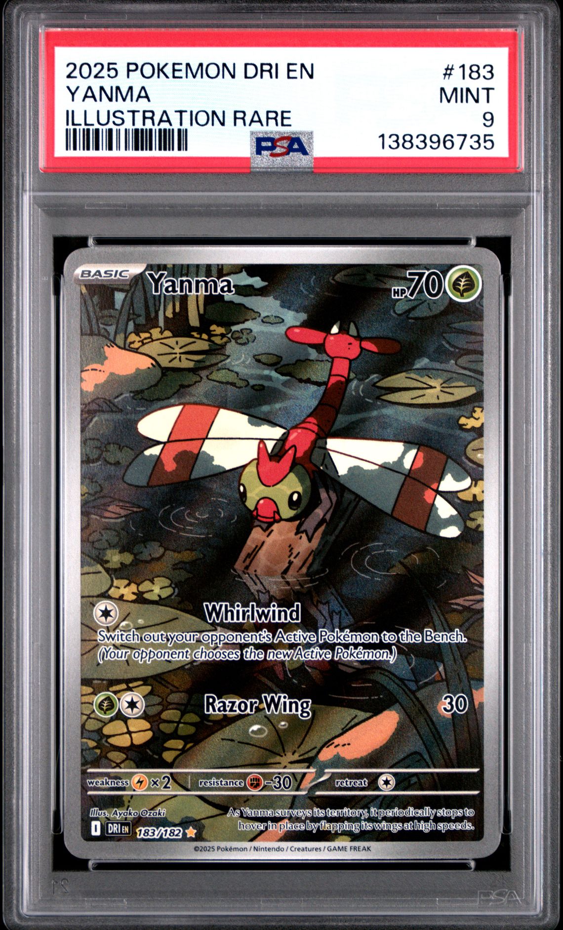 2025 Pokemon Dri En-Destined Rivals Yanma #183 (Illustration Rare) Mint 9 front