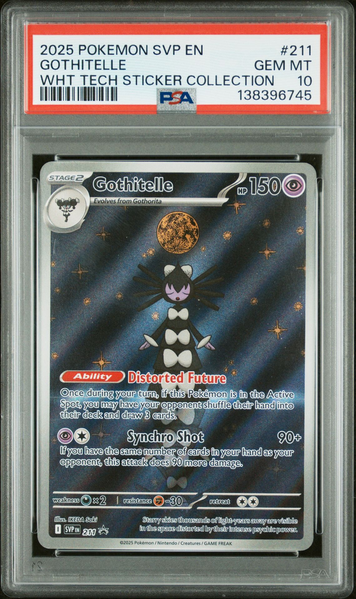2025 Pokemon Svp En-Sv Black Star Promo Gothitelle #211 (Wht Tech Sticker Collection) Gem Mt 10 front