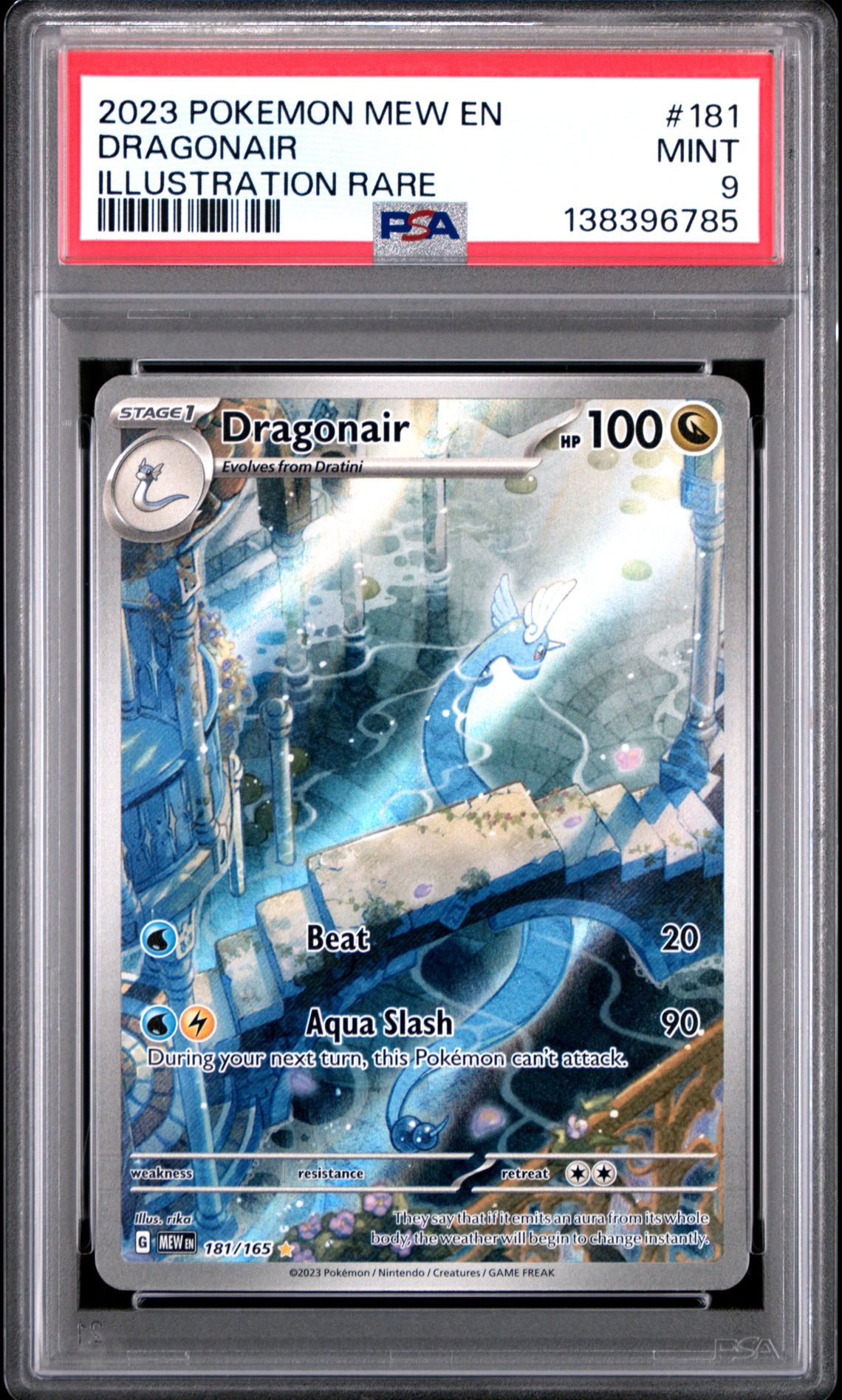 2023 Pokemon Mew En-151 Dragonair #181 (Illustration Rare) Mint 9 front