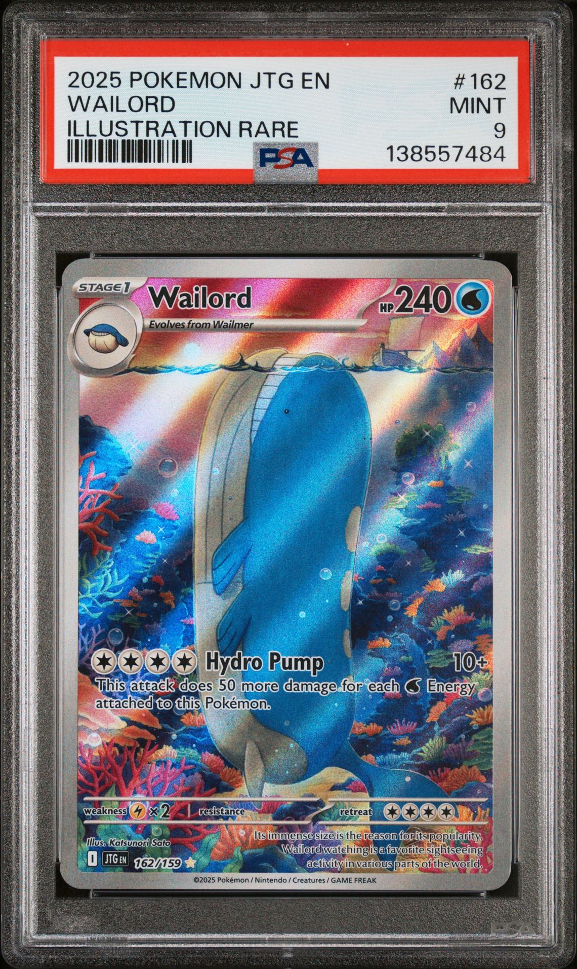 2025 Pokemon Jtg En-Journey Together Wailord #162 (Illustration Rare) Mint 9 front