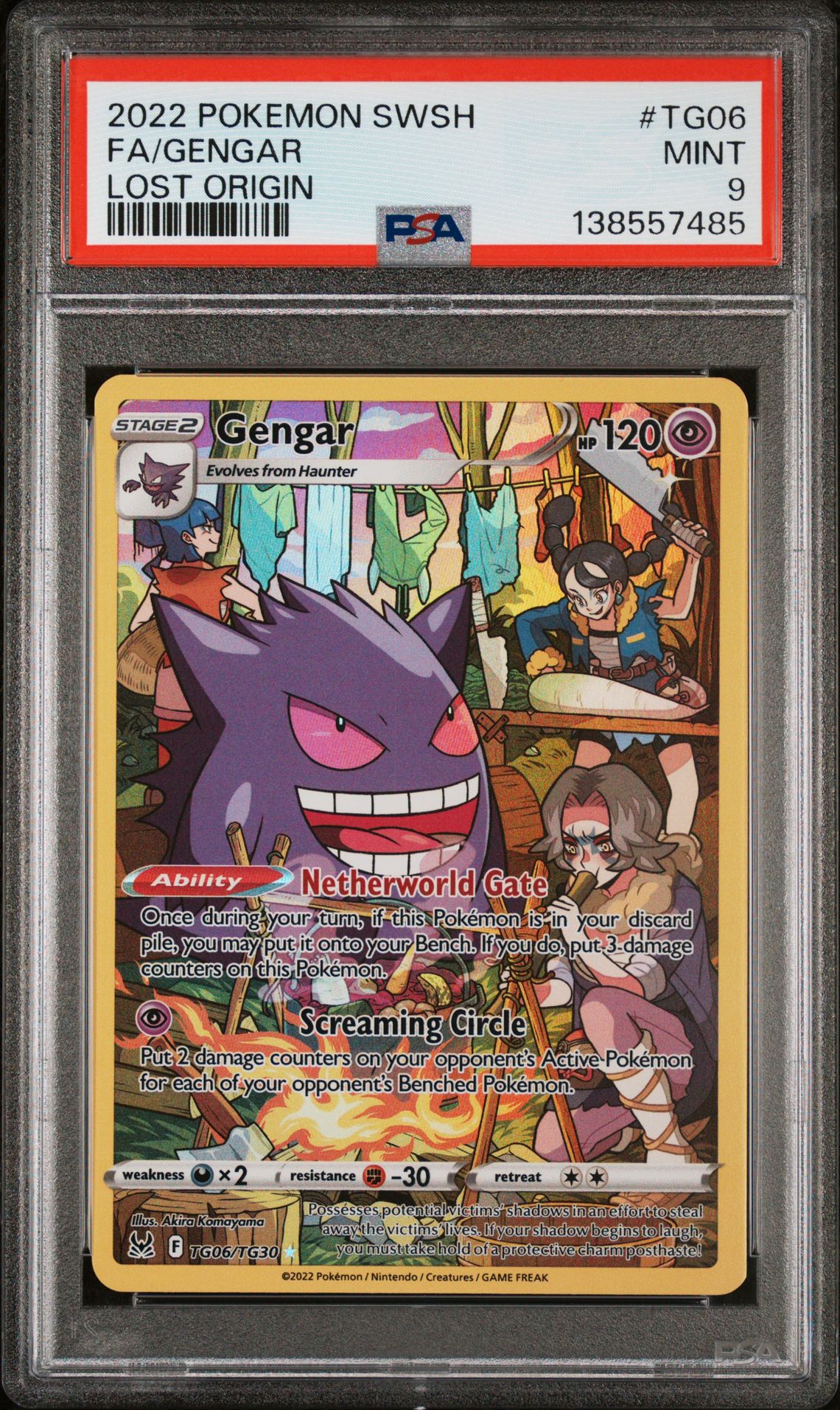 2022 Pokemon Sword & Shield Lost Origin Fa/Gengar #Tg06 (Lost Origin) Mint 9 front