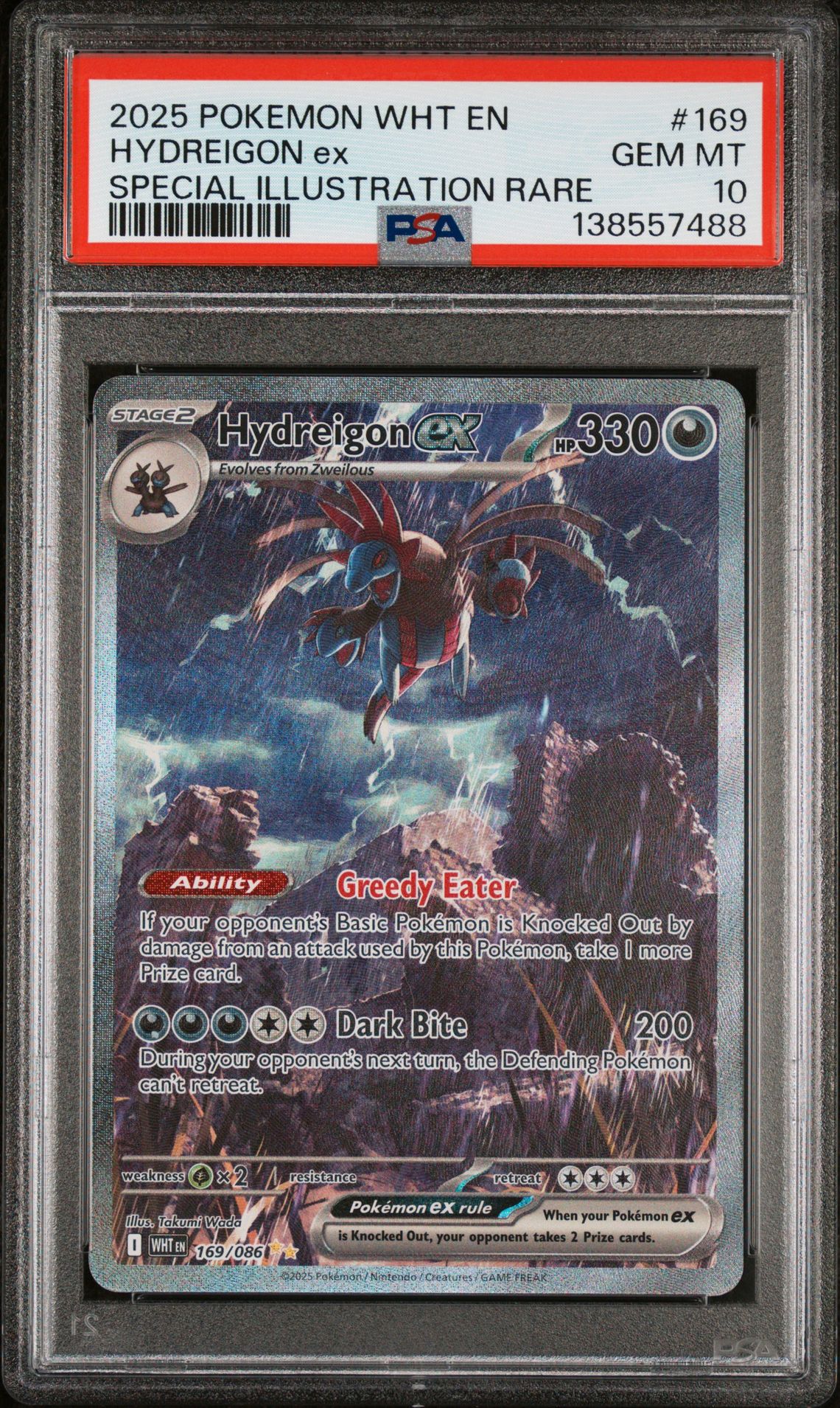 2025 Pokemon Wht En-White Flare Hydreigon Ex #169 (Special Illustration Rare) Gem Mt 10 front