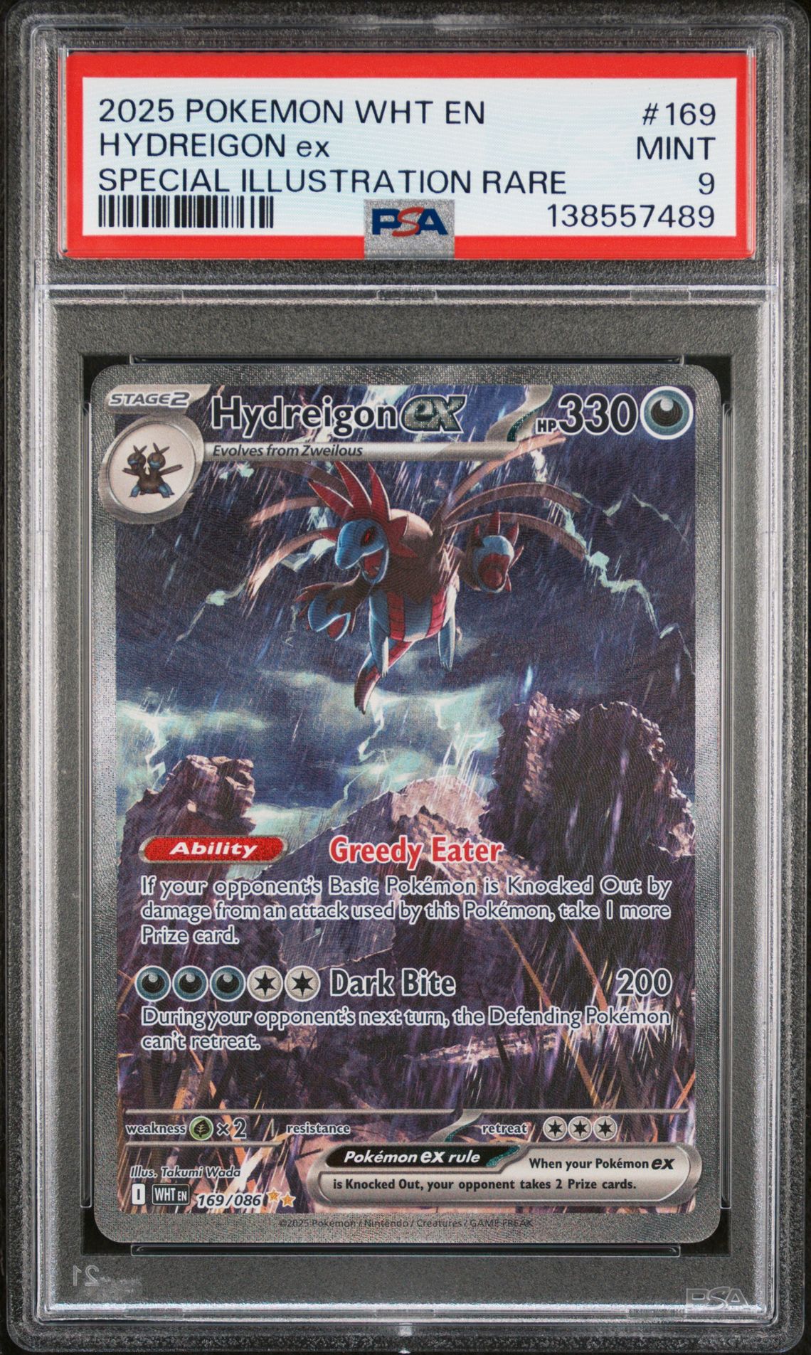 2025 Pokemon Wht En-White Flare Hydreigon Ex #169 (Special Illustration Rare) Mint 9 front