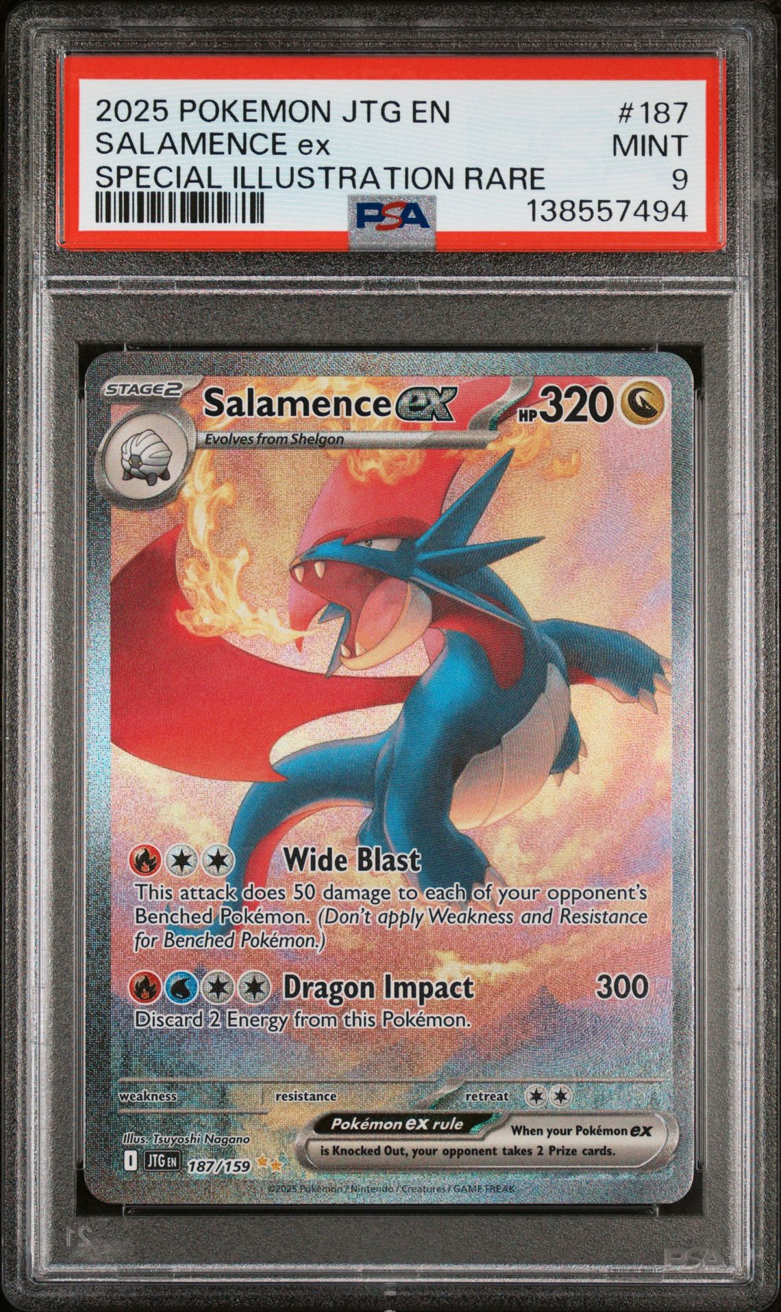 2025 Pokemon Jtg En-Journey Together Salamence Ex #187 (Special Illustration Rare) Mint 9 front
