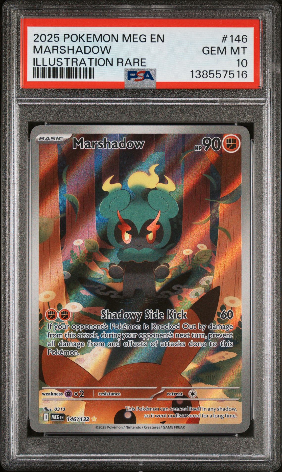 2025 Pokemon Meg En-Mega Evolution Marshadow #146 (Illustration Rare) Gem Mt 10 front