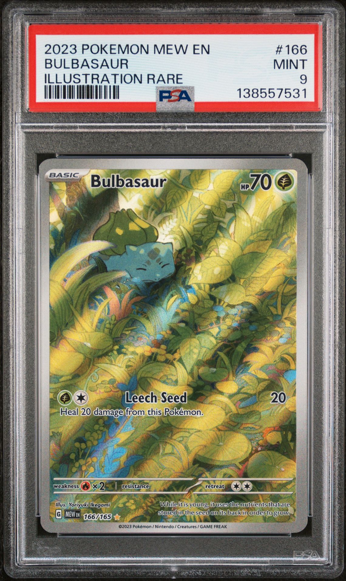 2023 Pokemon Mew En-151 Bulbasaur #166 (Illustration Rare) Mint 9 front