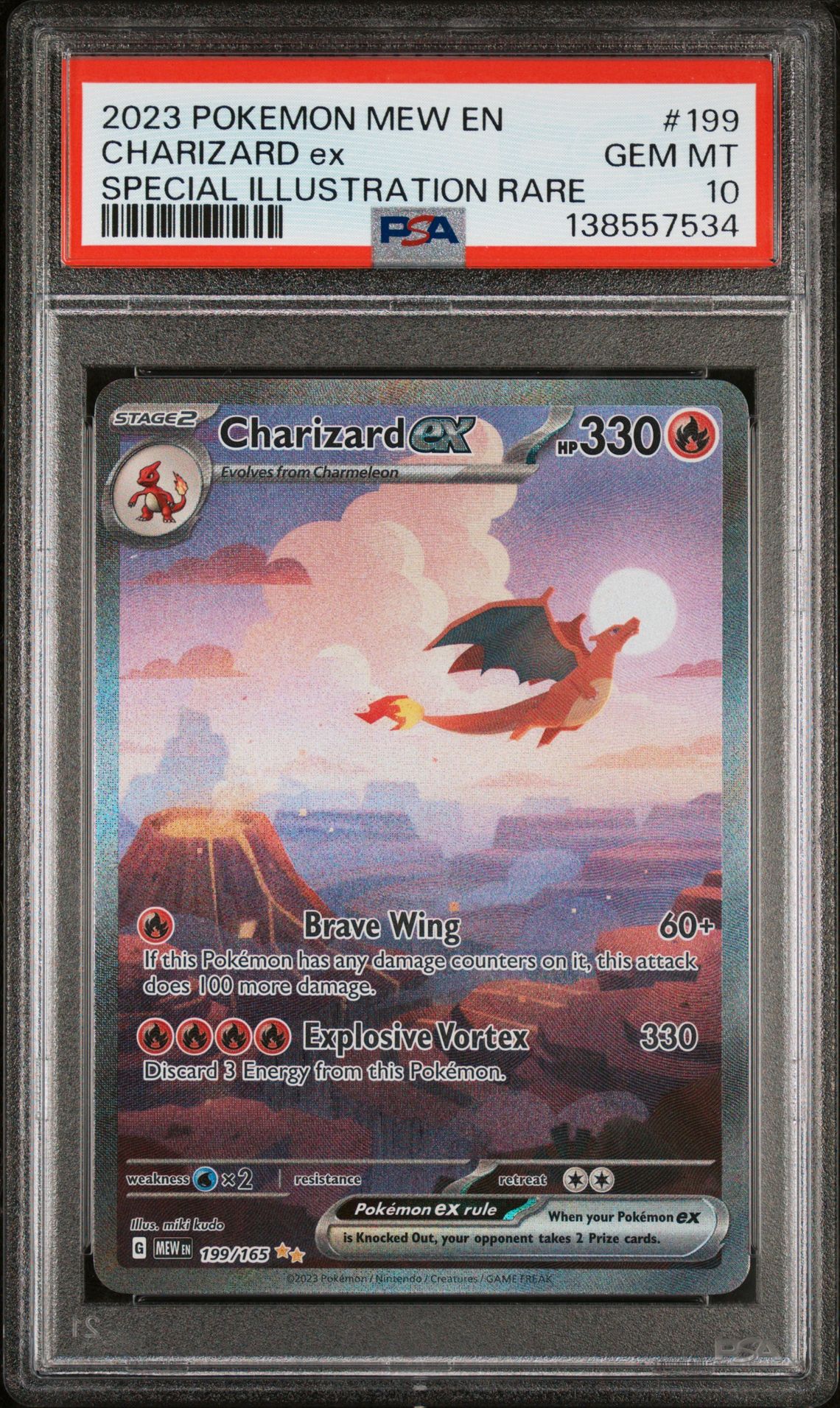 2023 POKEMON MEW EN-151 CHARIZARD ex SPECIAL ILLUSTRATION RARE 199 GEM MT 10 front
