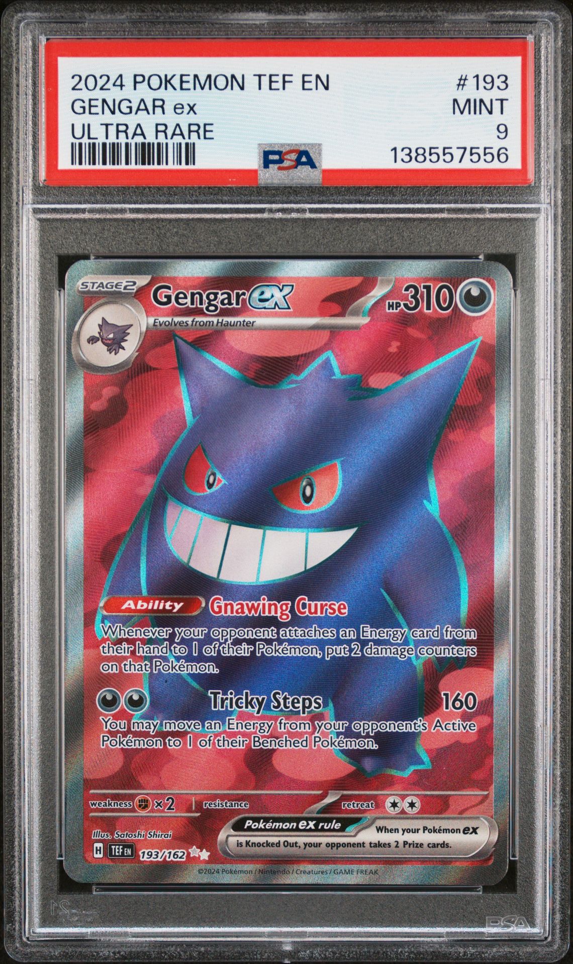 2024 Pokemon Tef En-Temporal Forces Gengar Ex #193 (Ultra Rare) Mint 9 front