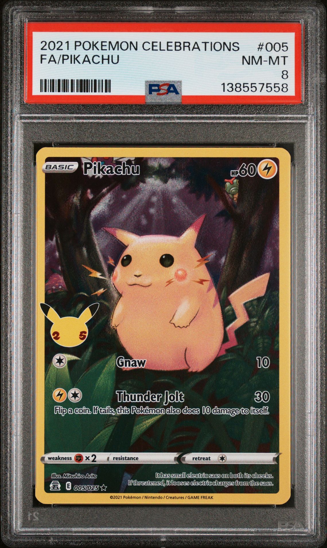 2021 Pokemon Celebrations Fa/Pikachu #005 Nm-Mt 8 front