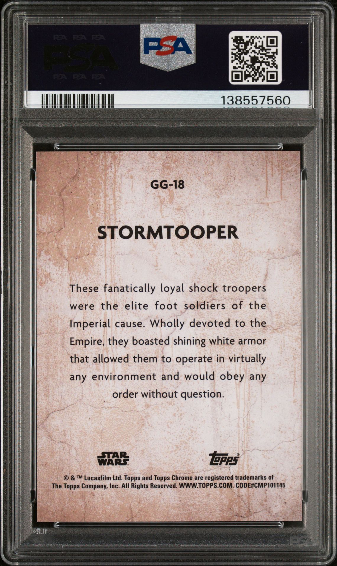 2025 Topps Chrome Star Wars Galactic Graffiti Stormtooper #Gg18 Mint 9 back