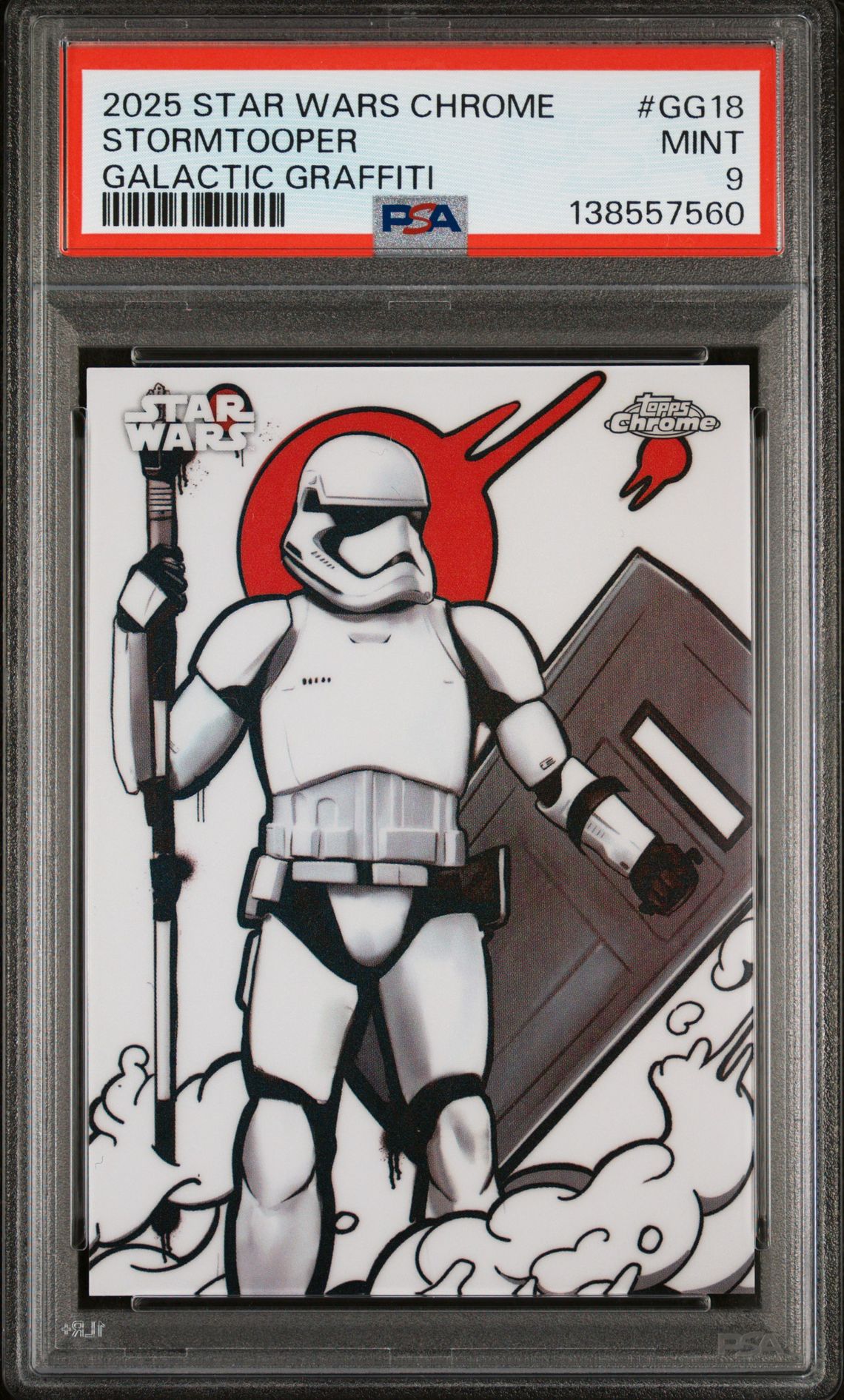 2025 Topps Chrome Star Wars Galactic Graffiti Stormtooper #Gg18 Mint 9 front