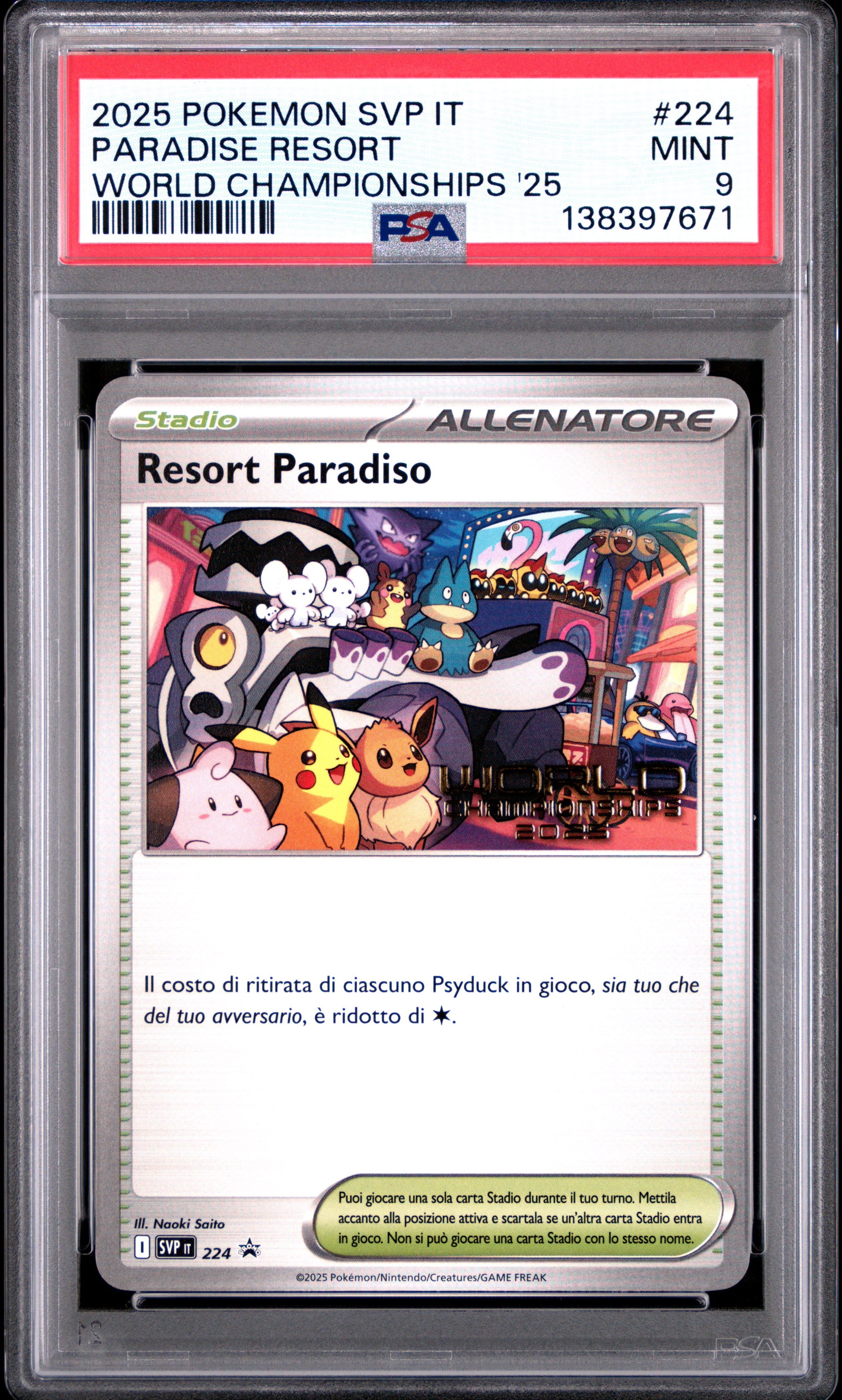 2025 #224 Paradise Resort PSA 9 Italian Svp It-SV Black Star Promo Pokemon