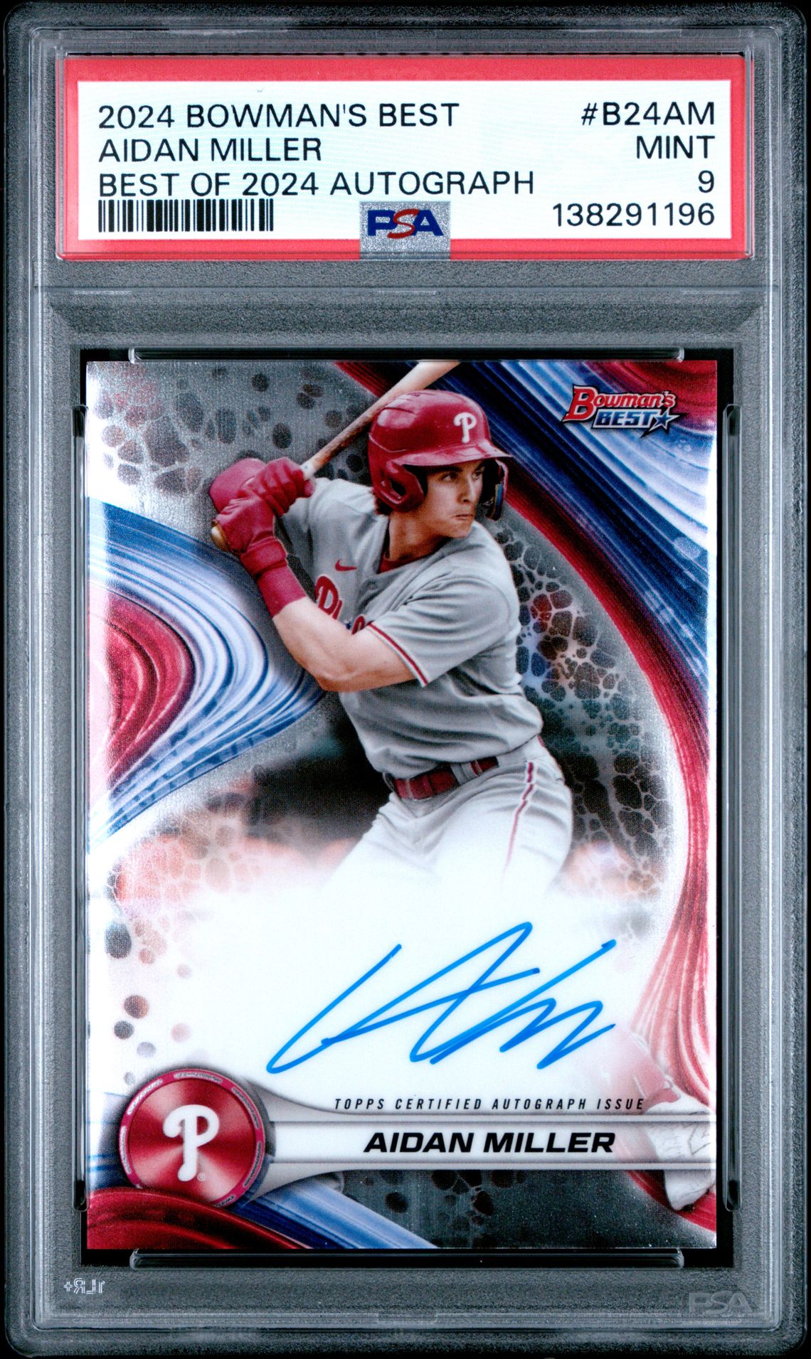 2024 Bowman's Best Best Of 2024 Autographs Aidan Miller #B24Am Mint 9 front