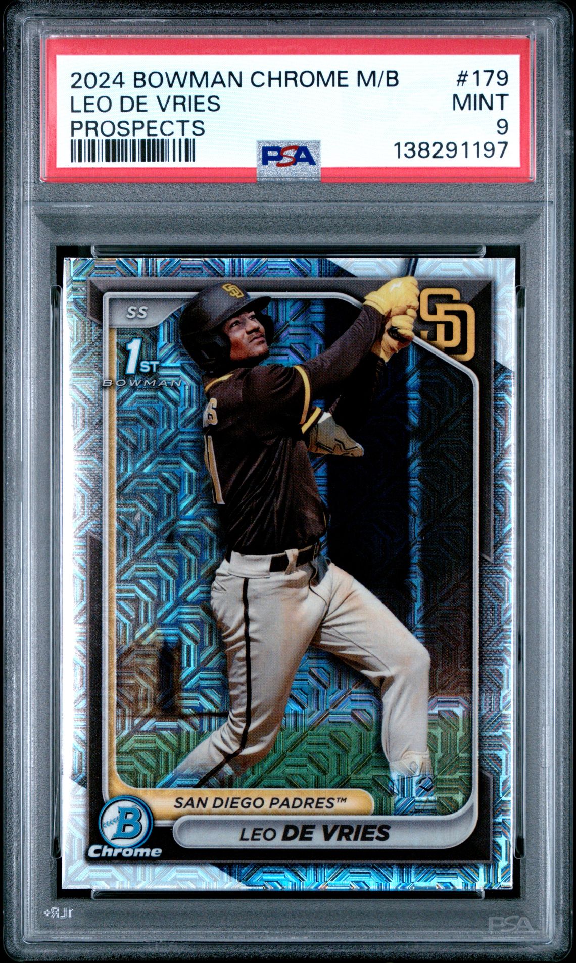 2024 Bowman Mega Box Chrome Prospects Leo De Vries #179 (Prospects) Mint 9 front