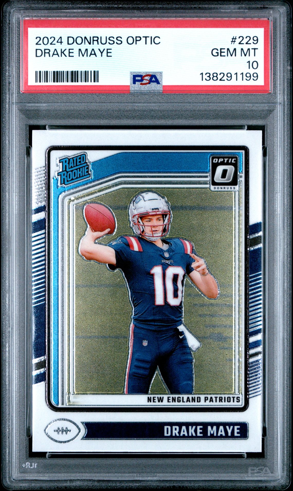 2024 Panini Donruss Optic Drake Maye #229 Gem Mt 10 front