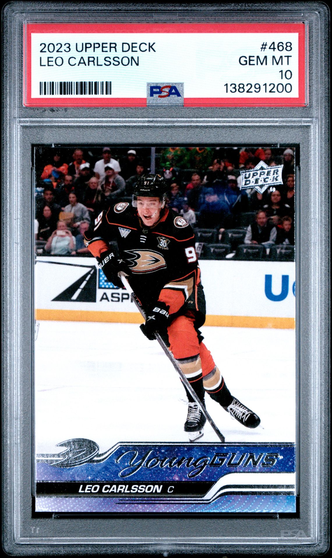 2023 Upper Deck Leo Carlsson #468 Gem Mt 10 front